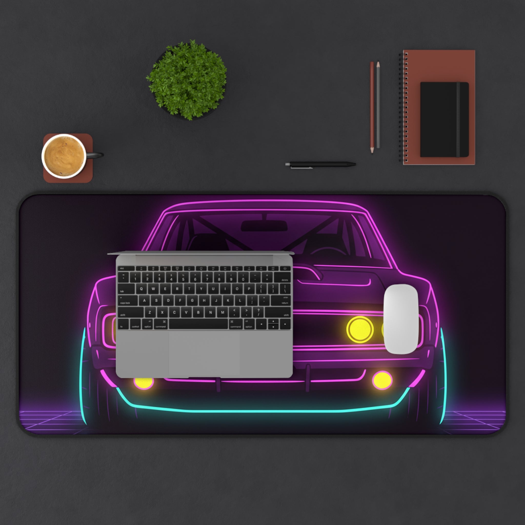 Dodge Charger R/T (1968-70) Neon Synthwave Desk Mat