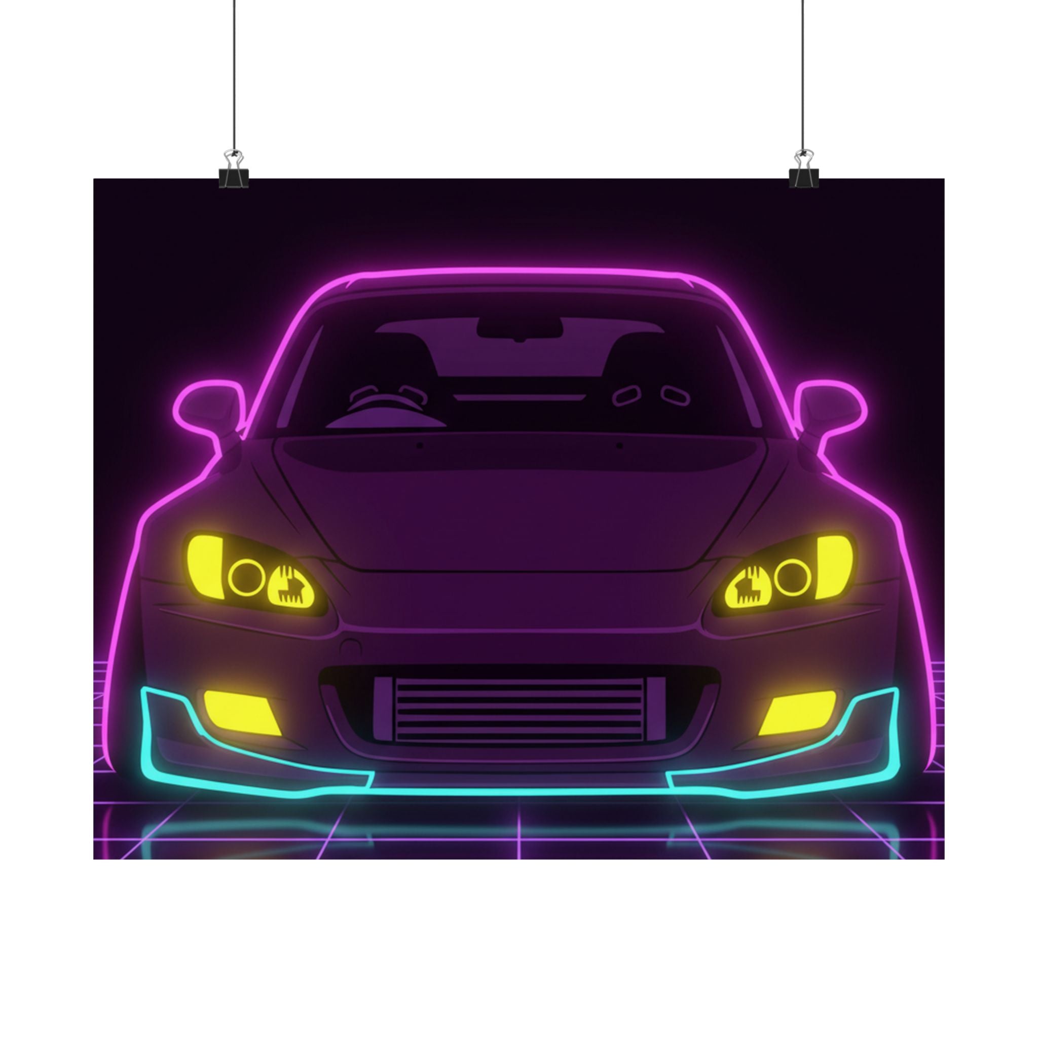 Honda S2000 (1999-09) Neon Synthwave Poster