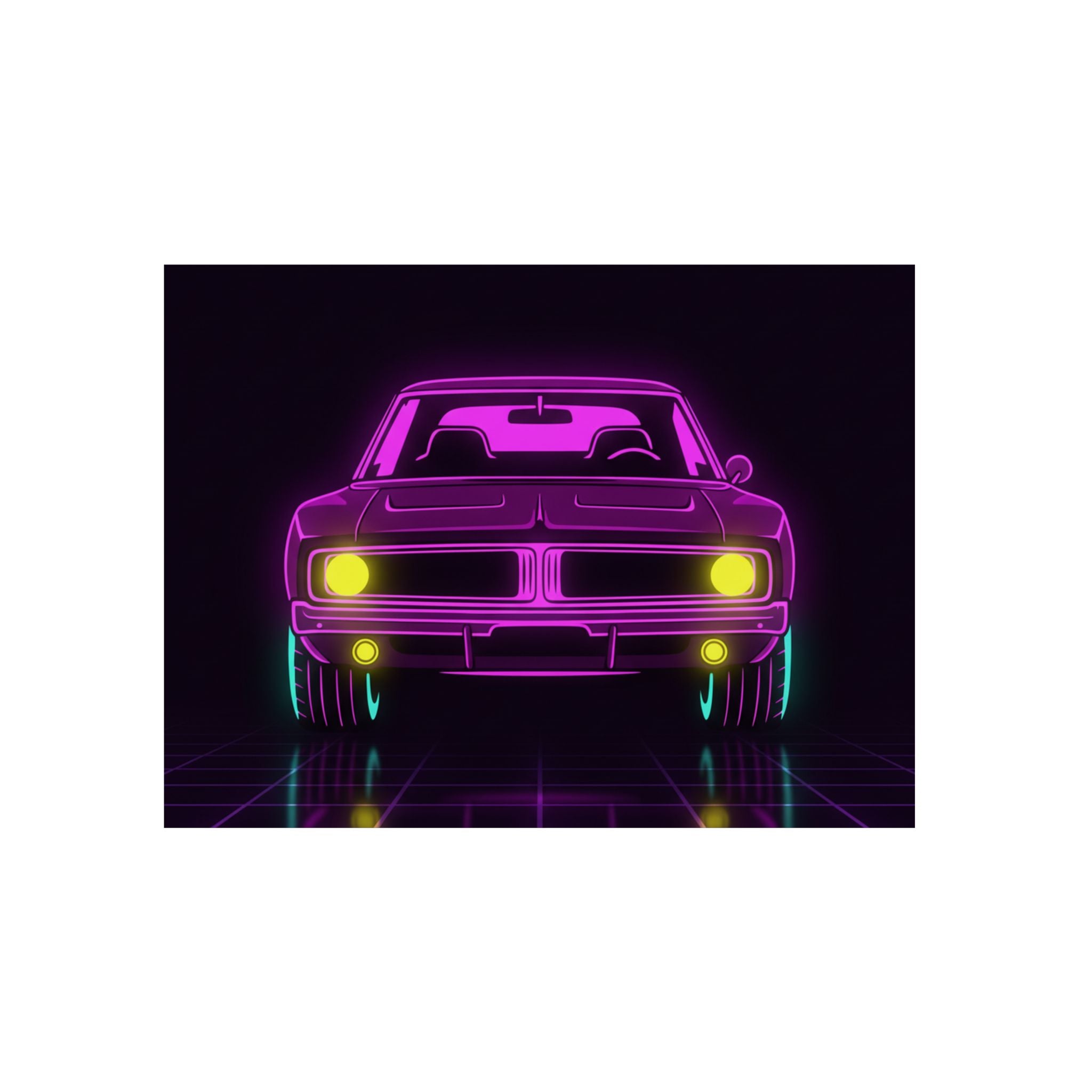 Dodge Charger R/T (1968-70) Resto-Mod Neon Synthwave Metal Wall Sign