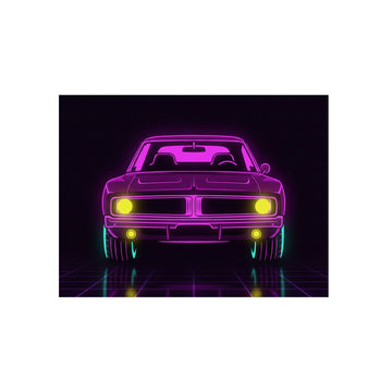 Dodge Charger R/T (1968-70) Resto-Mod Neon Synthwave Metal Wall Sign