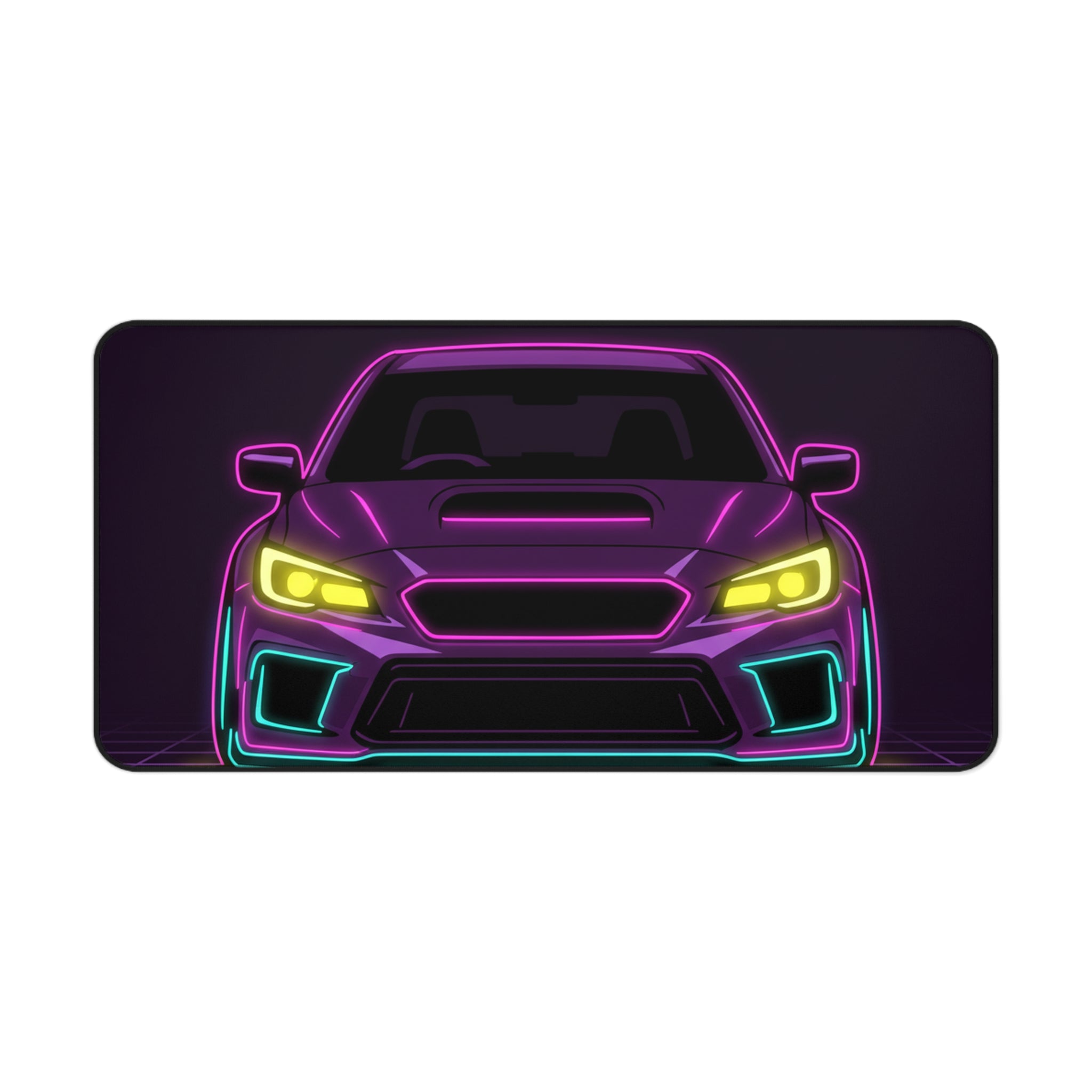 Subaru WRX STI Neon Synthwave Desk Mat