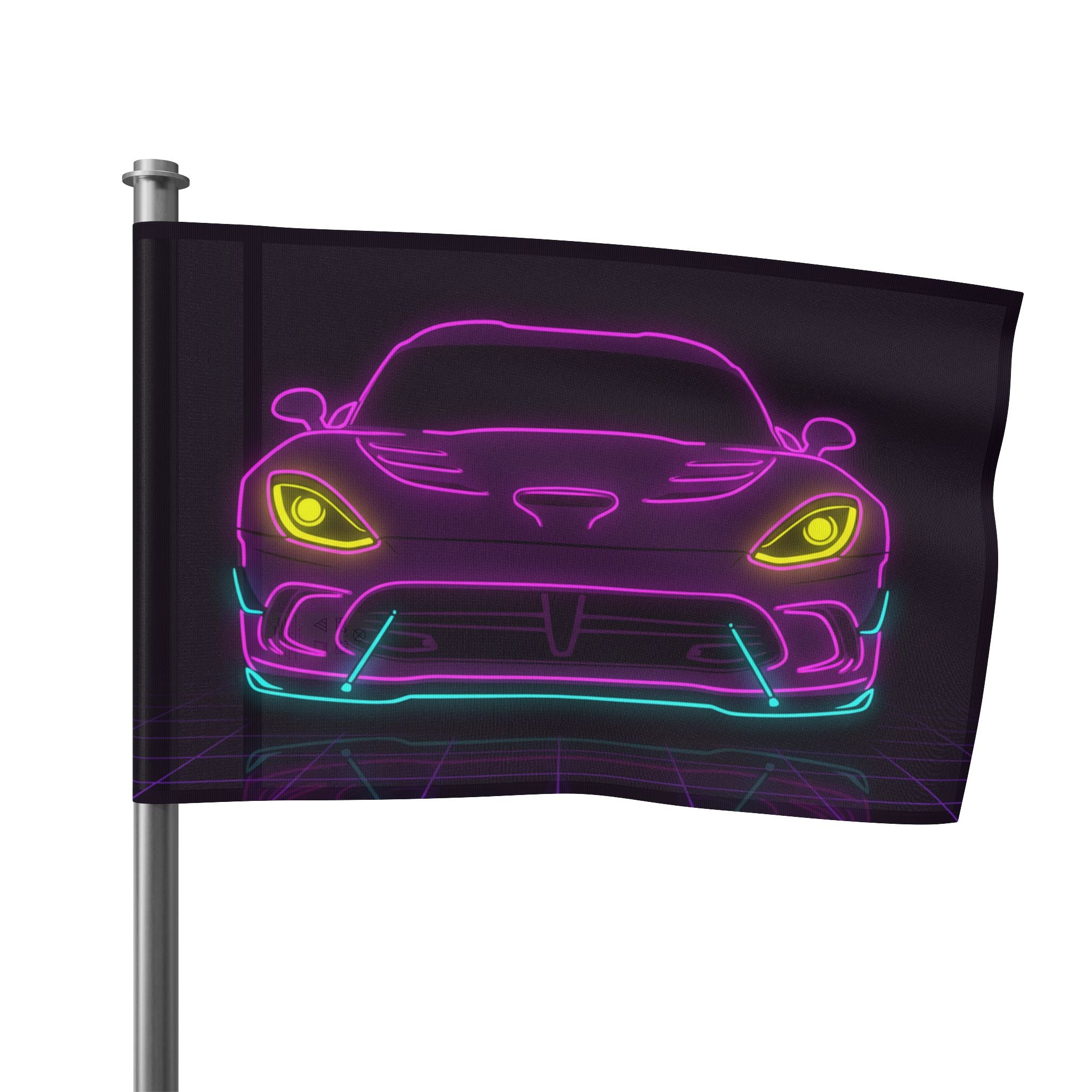Dodge Viper (1992-17) Neon Synthwave Garage Flag