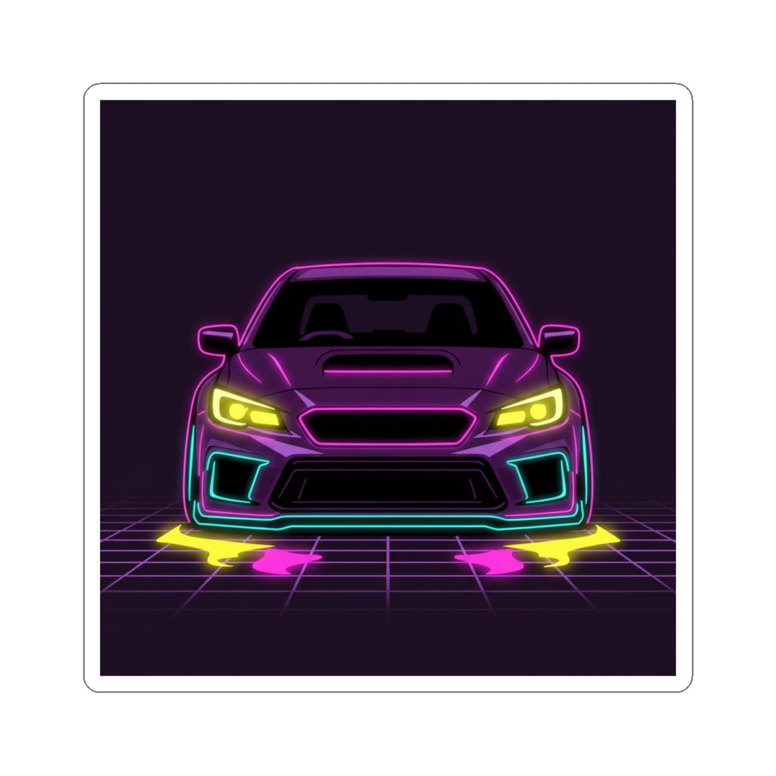 Subaru WRX STI Neon Synthwave Sticker
