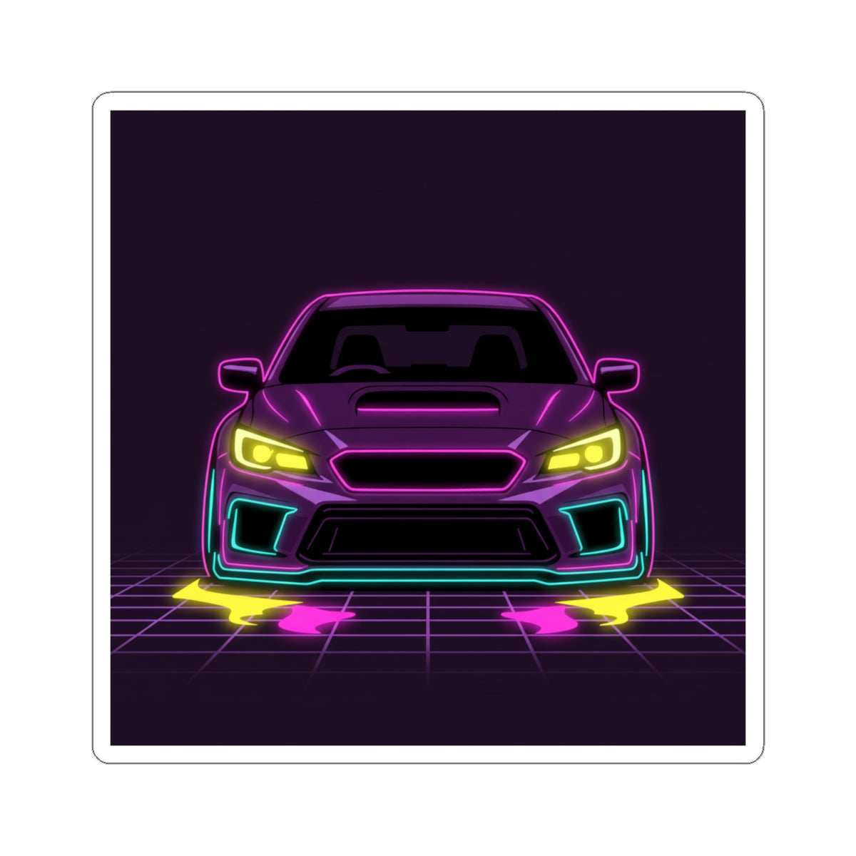 Subaru WRX STI Neon Synthwave Sticker