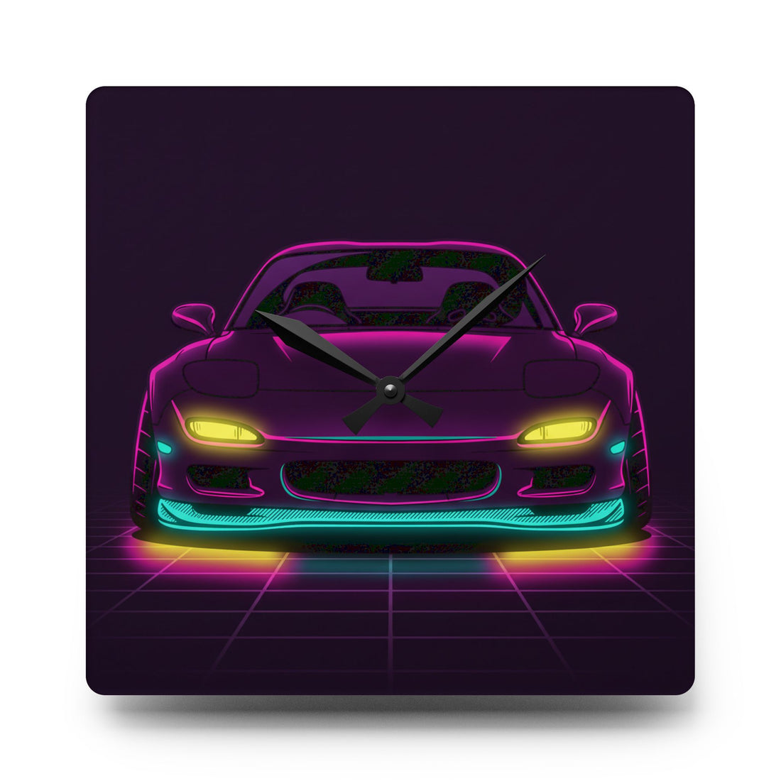 Mazda RX-7 FD Neon Synthwave Wall Clock