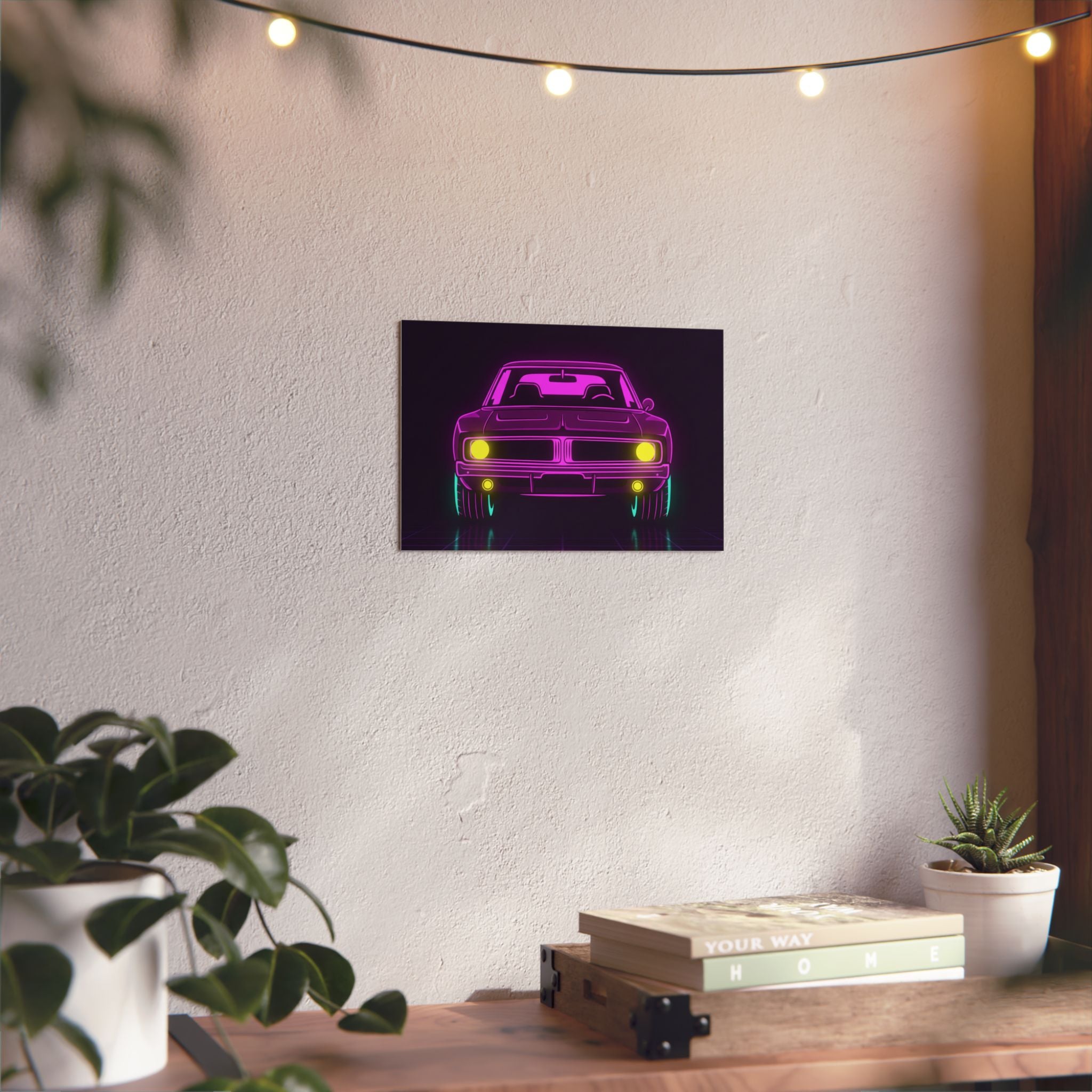 Dodge Charger R/T (1968-70) Resto-Mod Neon Synthwave Metal Wall Sign