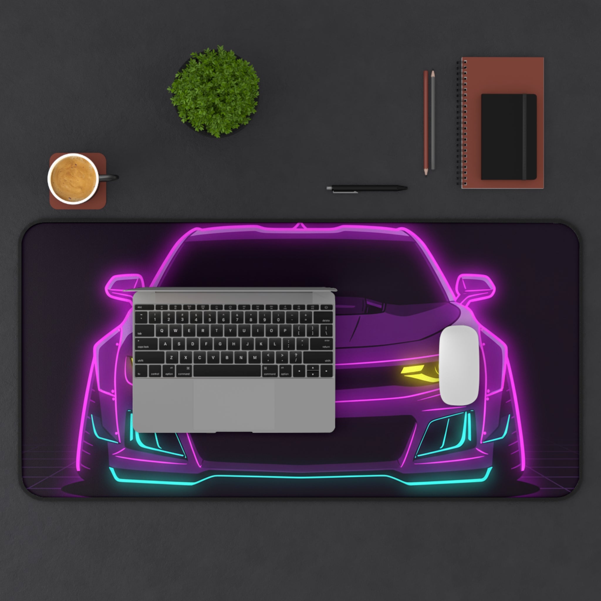 Chevrolet Camaro ZL1 Neon Synthwave Desk Mat