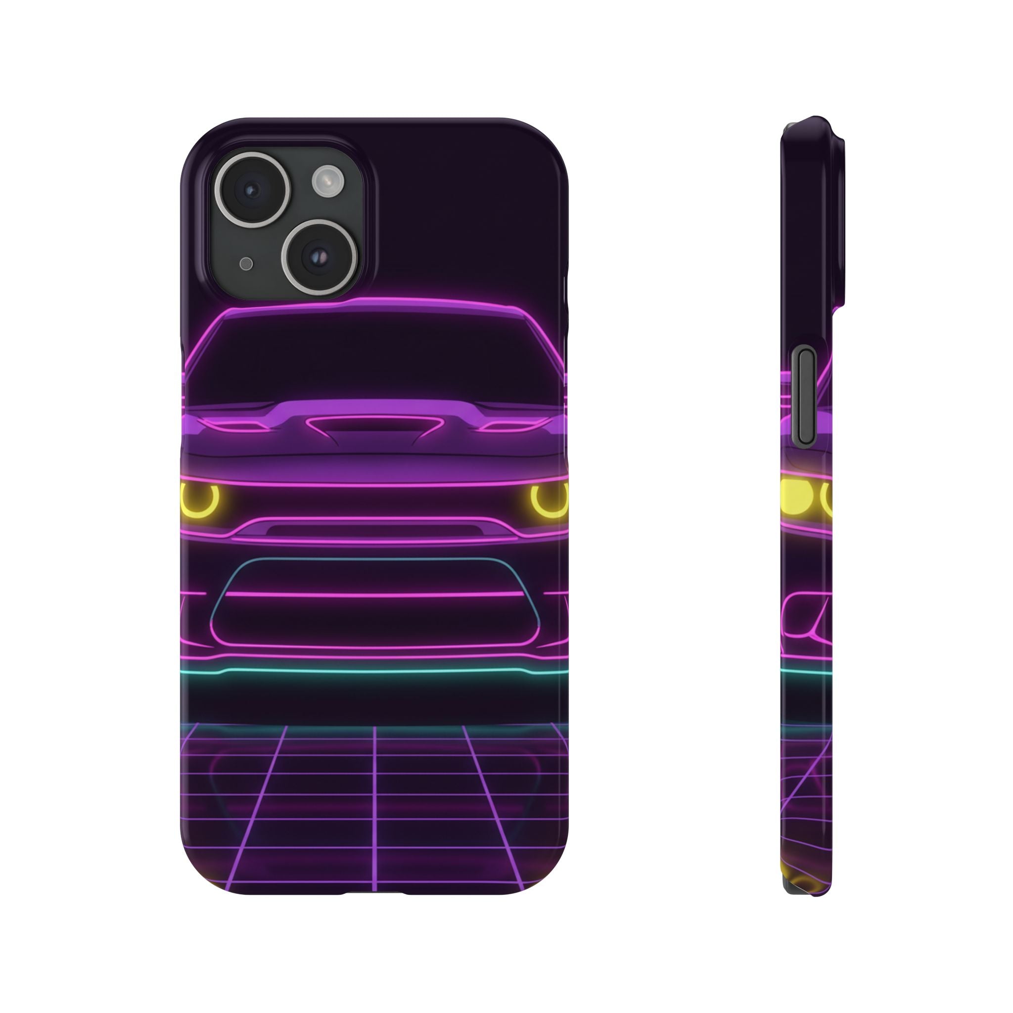 Dodge Challenger SRT Hellcat Neon Synthwave Phone Case