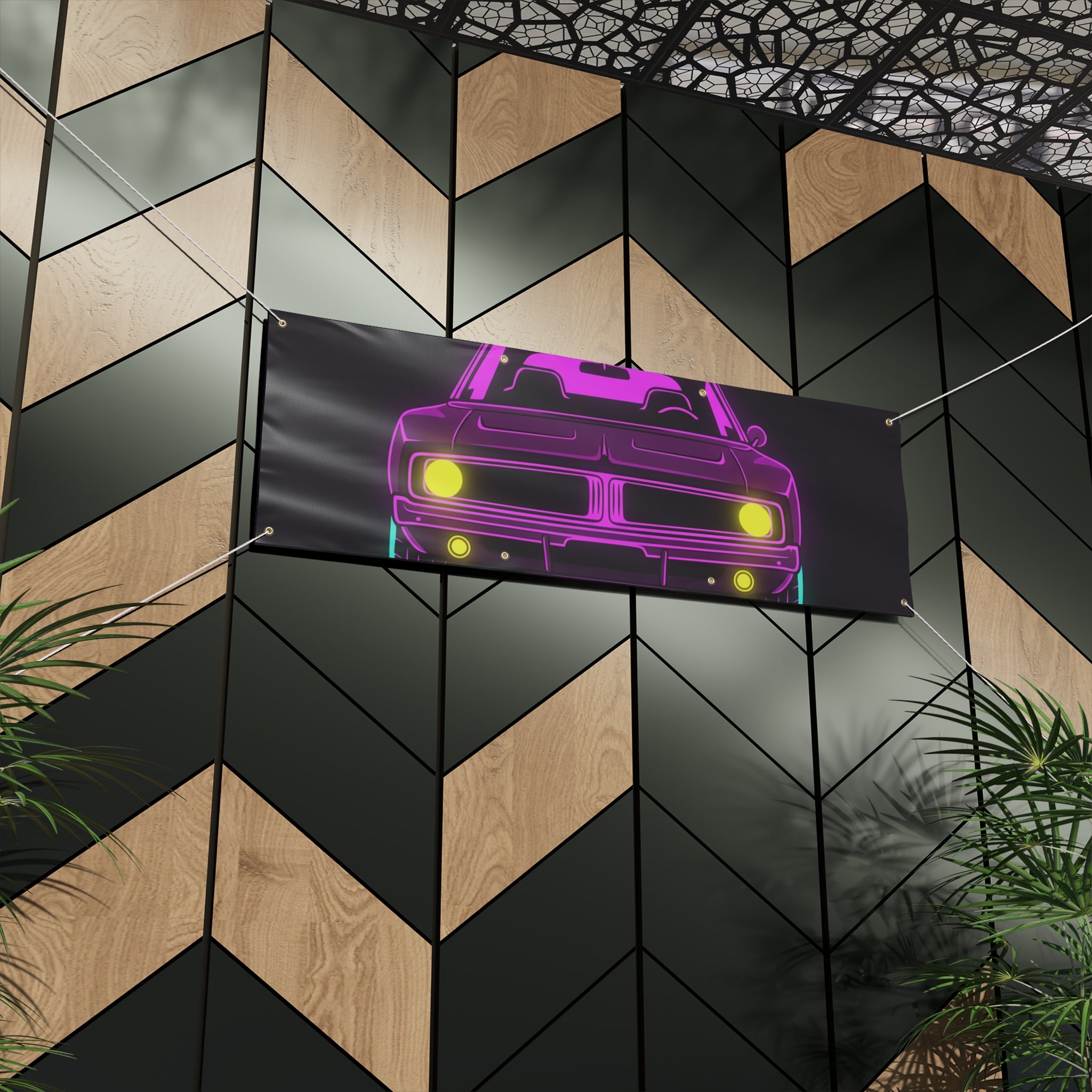 Dodge Charger R/T (1968-70) Resto-Mod Neon Synthwave Banner