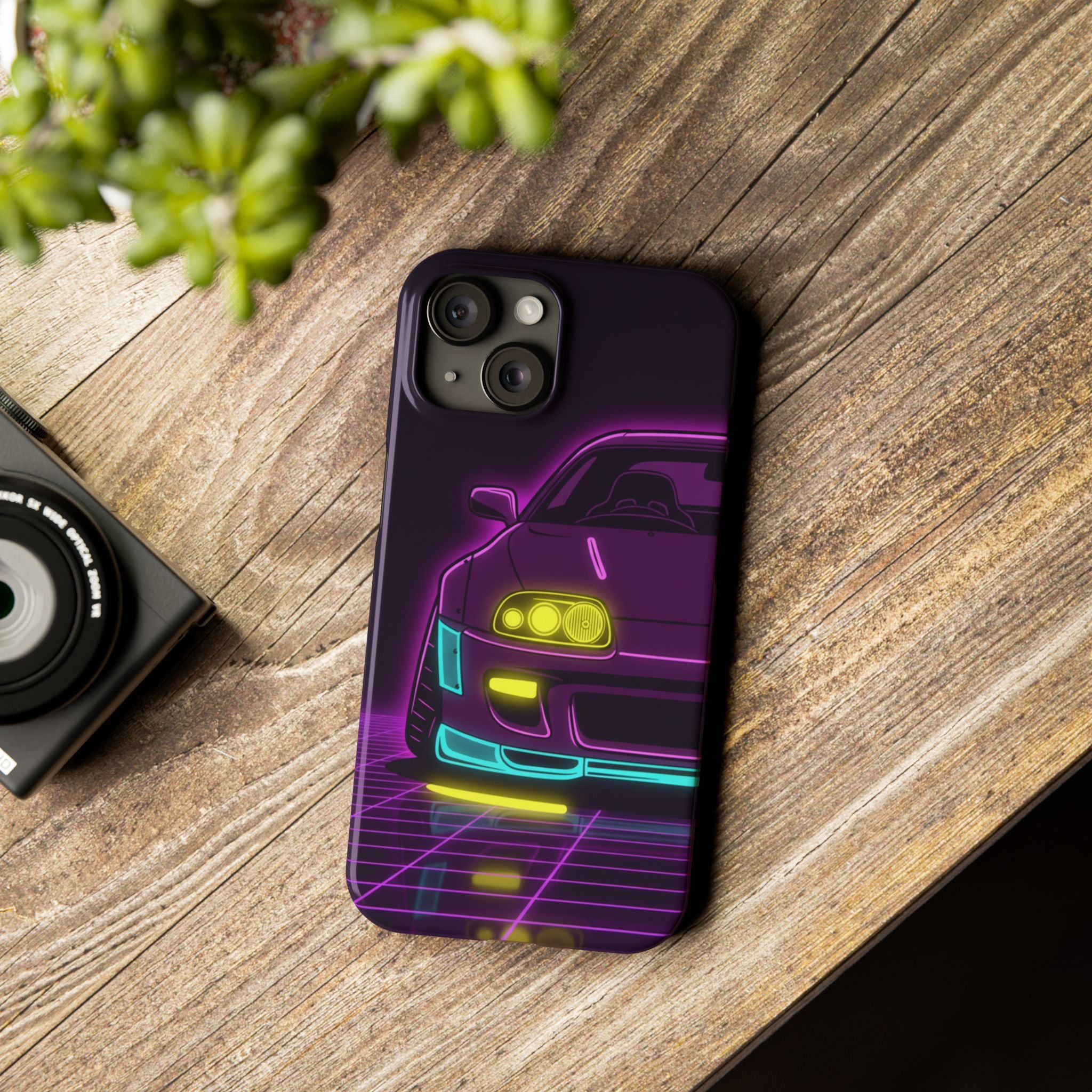 Toyota Supra MK4 Neon Synthwave Phone Case
