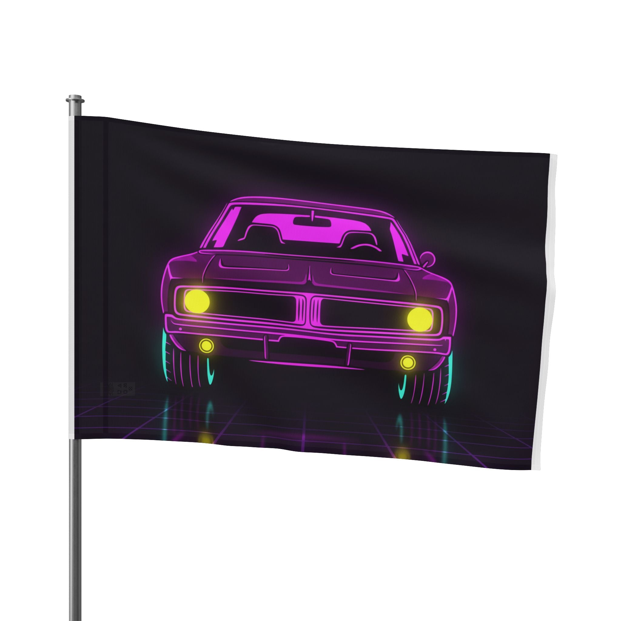 Dodge Charger R/T (1968-70) Resto-Mod Neon Synthwave Garage Flag