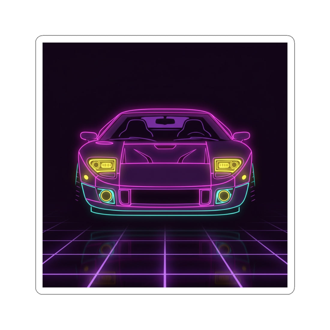 Ford GT40 (1964-69) Neon Synthwave Sticker