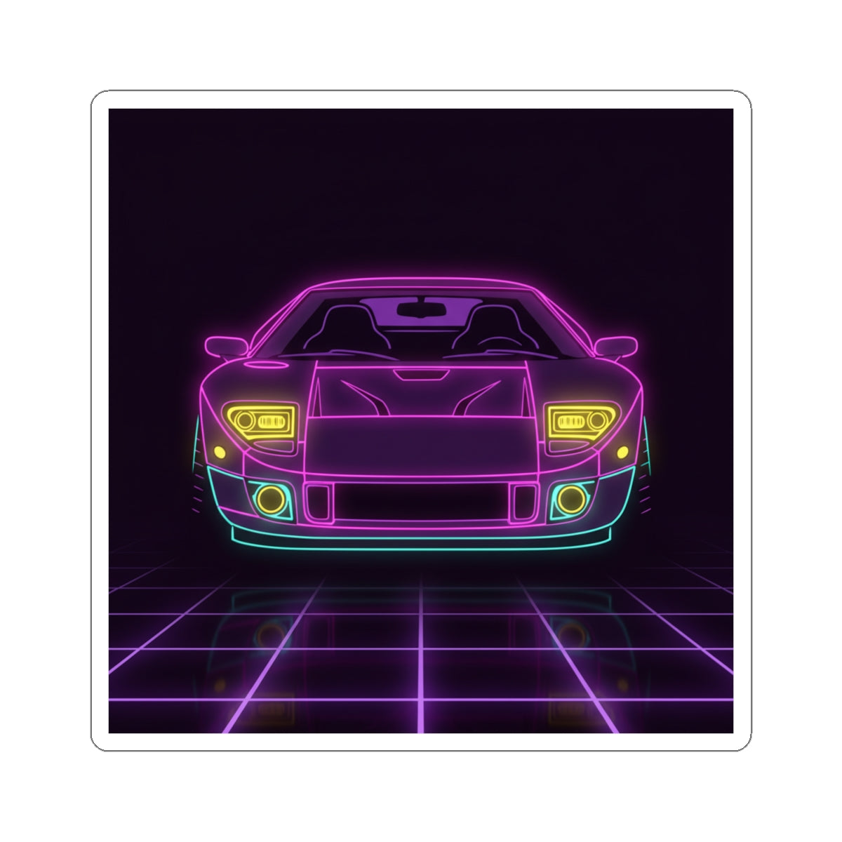Ford GT40 (1964-69) Neon Synthwave Sticker