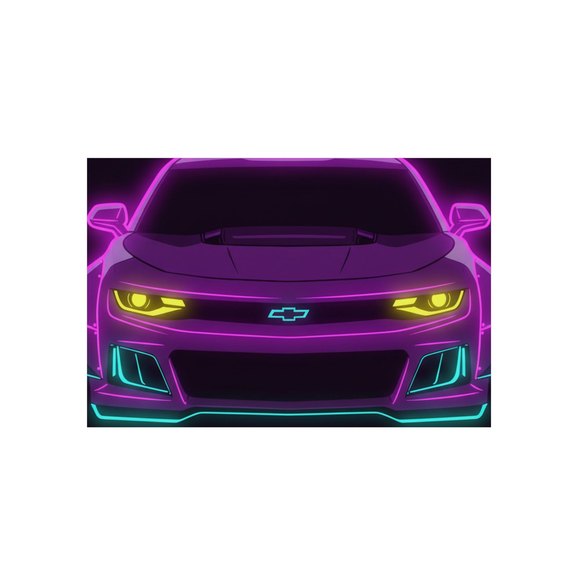 Chevrolet Camaro ZL1 Neon Synthwave Metal Wall Sign