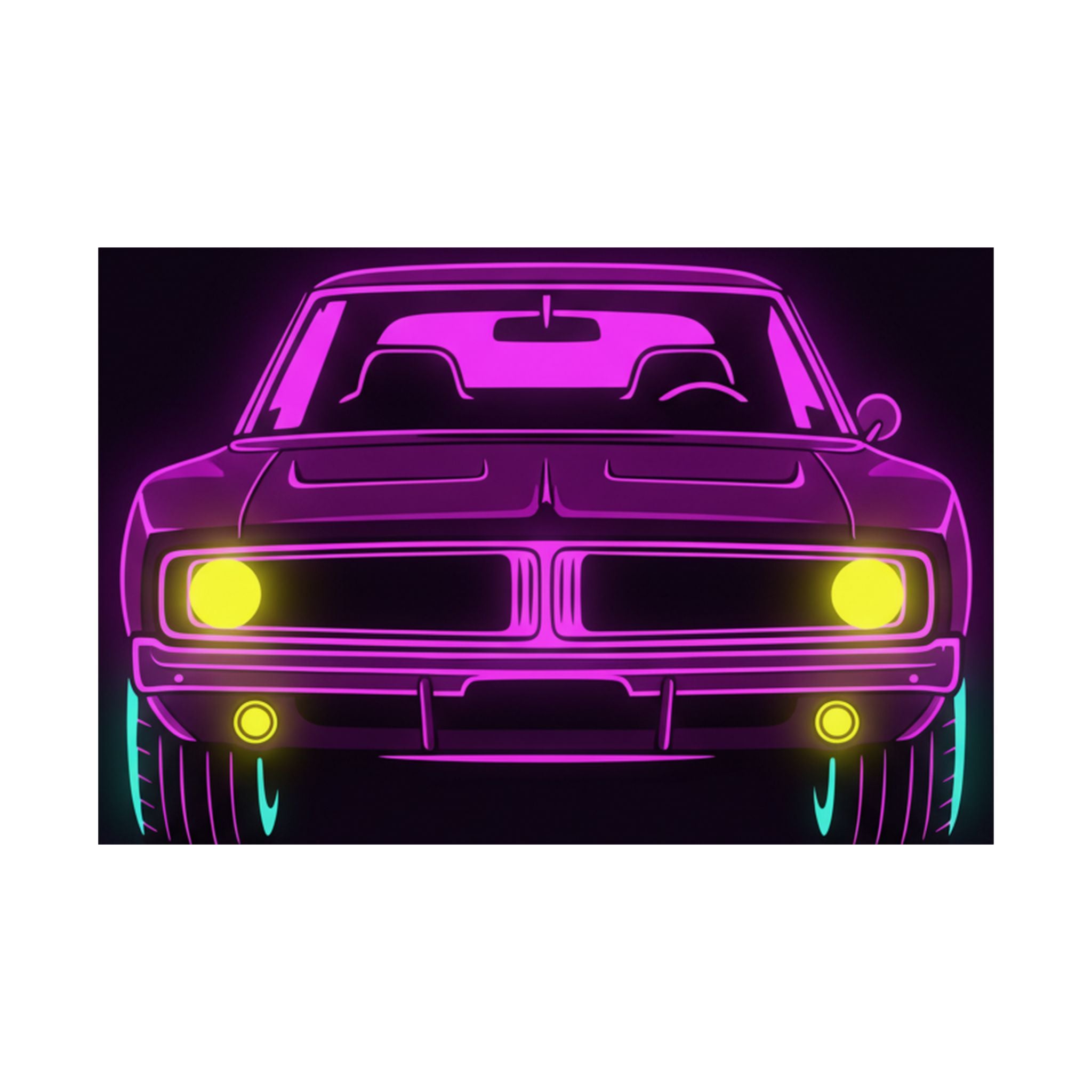 Dodge Charger R/T (1968-70) Resto-Mod Neon Synthwave Poster