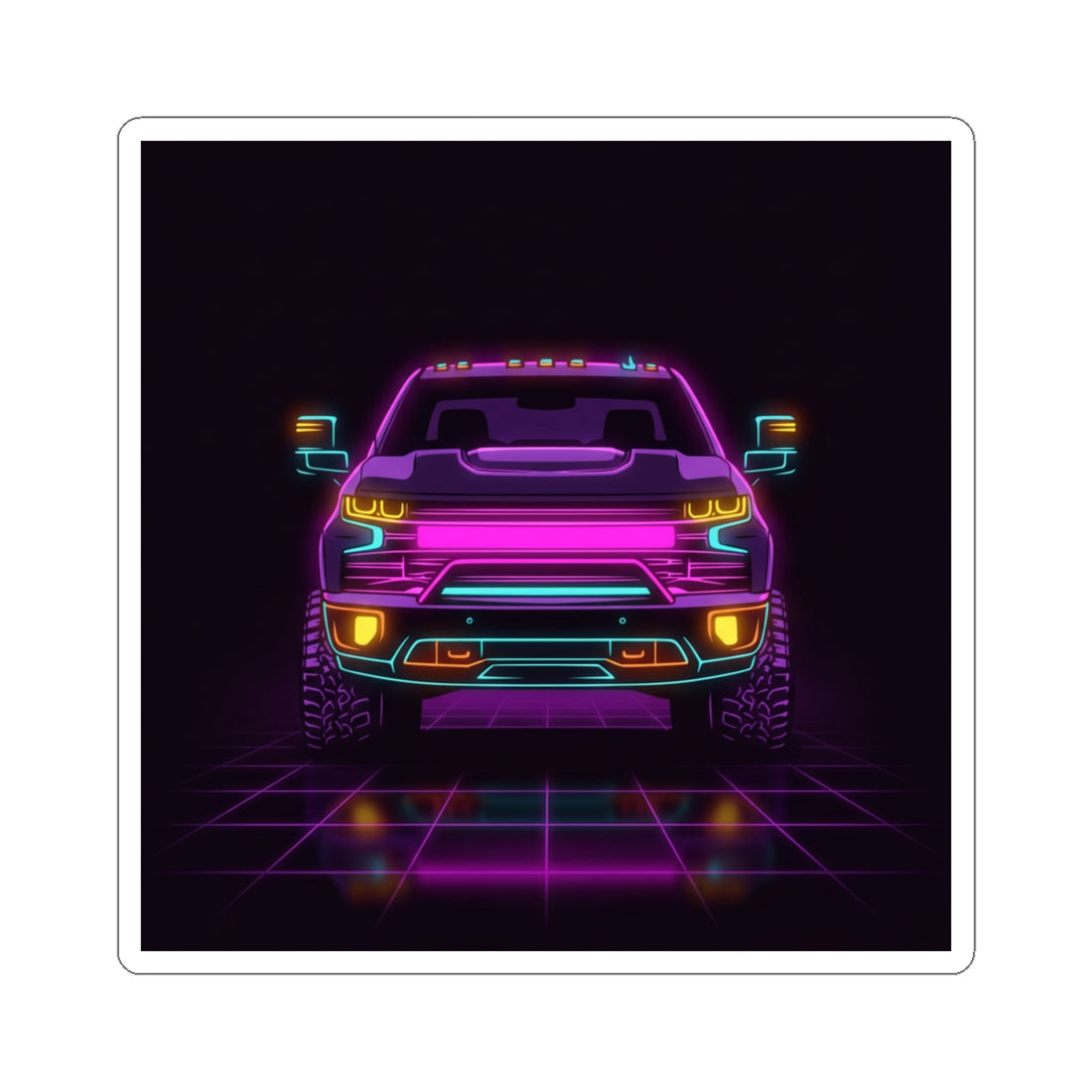 Chevy Silverado Trail Boss (2019+) Neon Synthwave Sticker
