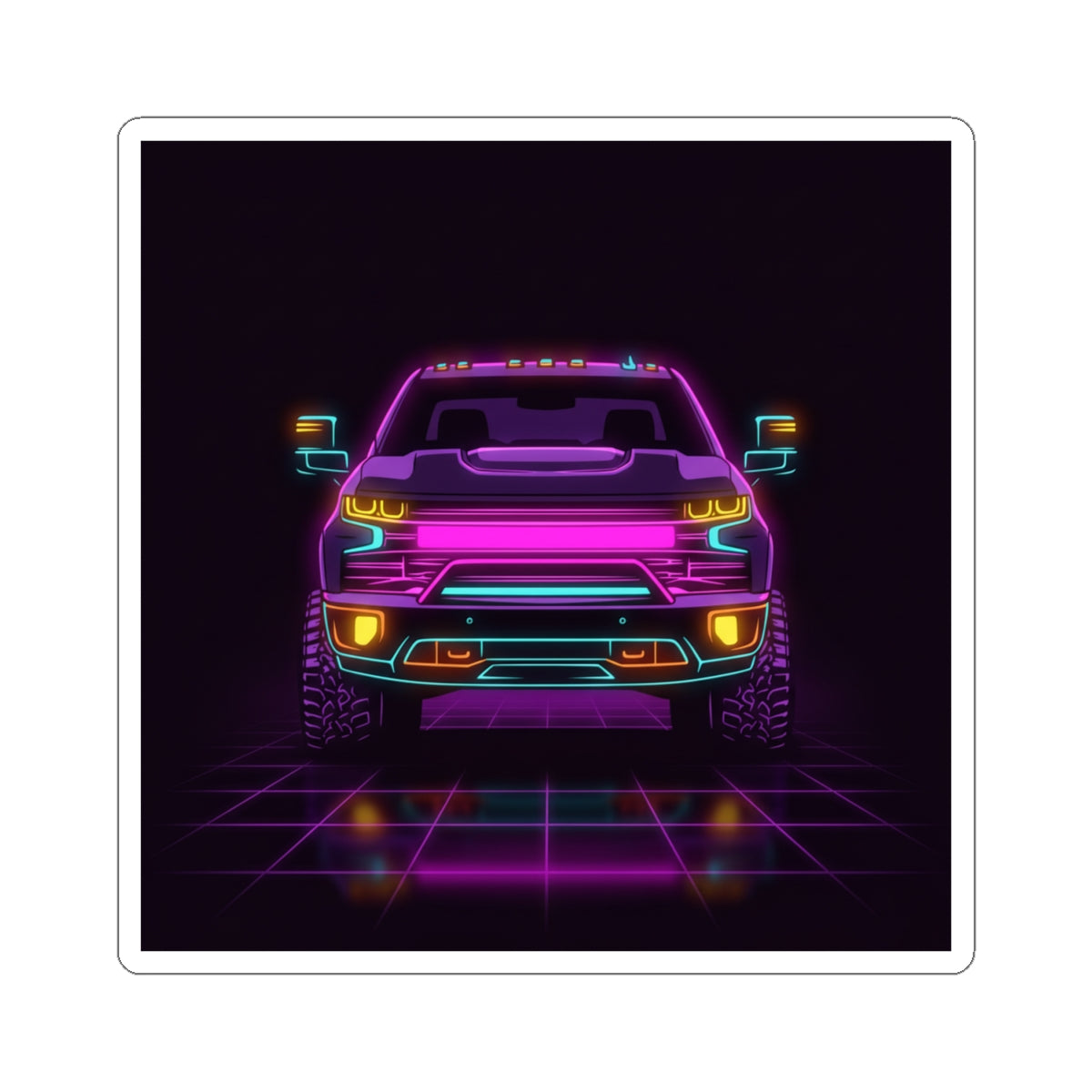 Chevy Silverado Trail Boss (2019+) Neon Synthwave Sticker