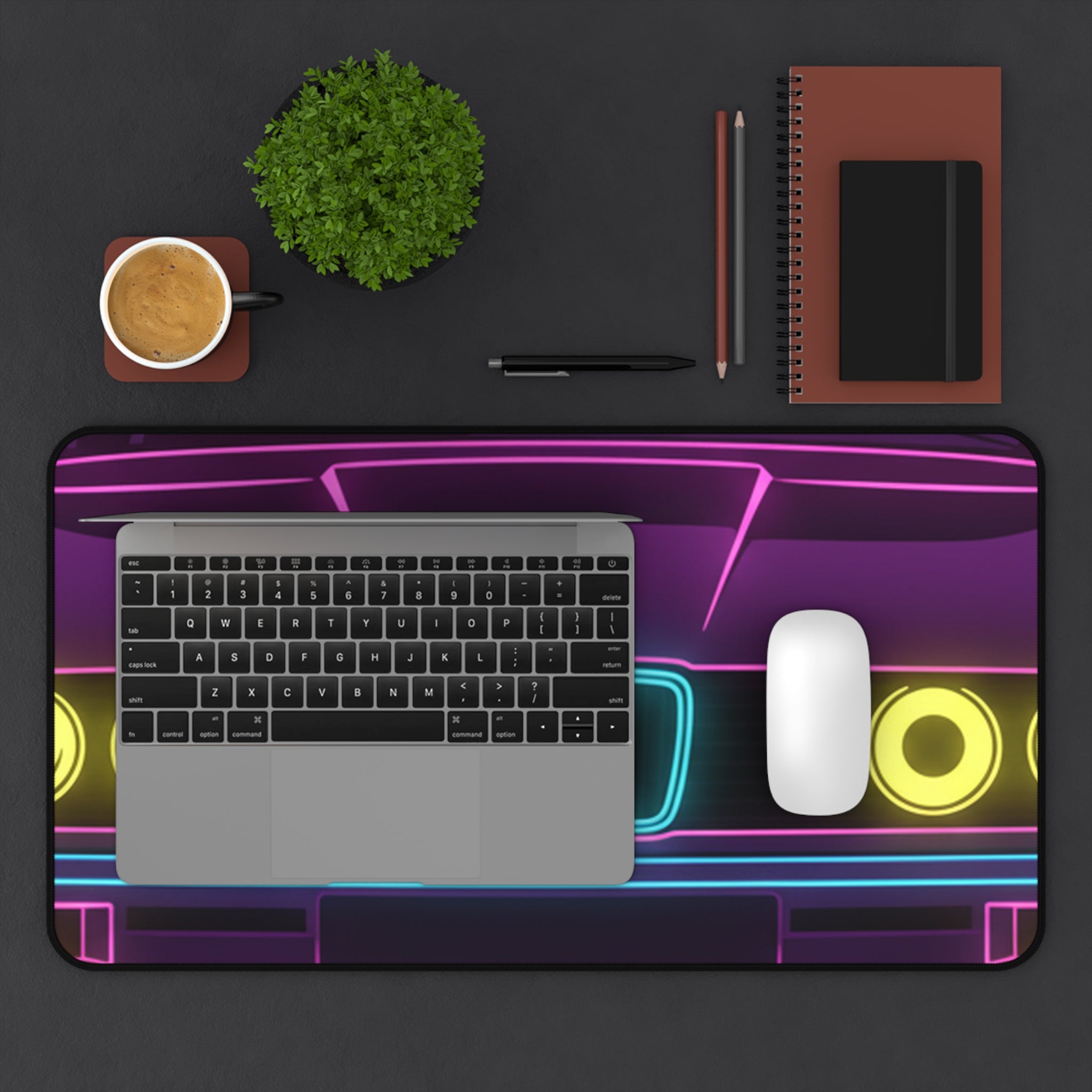 BMW E30 Neon Synthwave Desk Mat