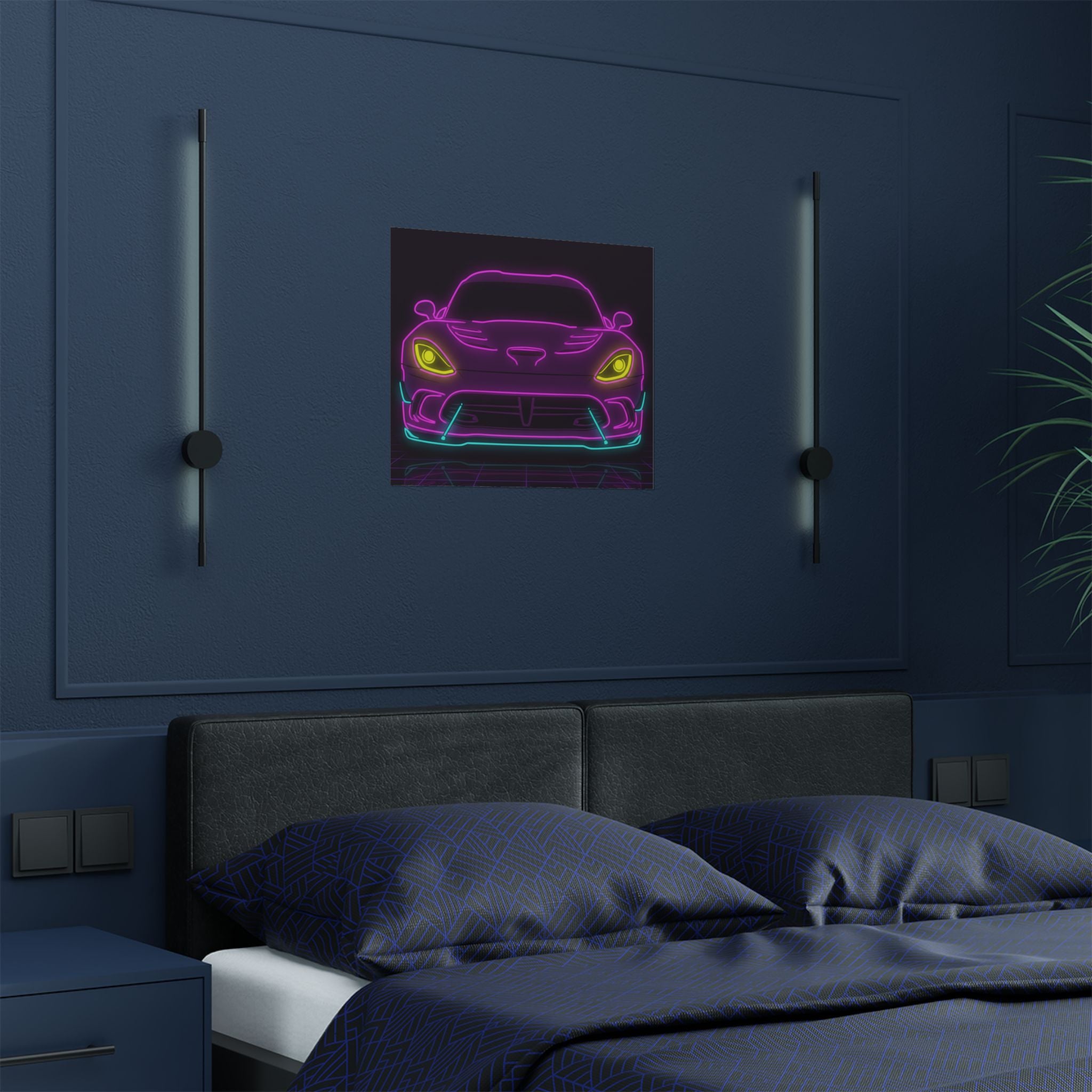 Dodge Viper (1992-17) Neon Synthwave Poster