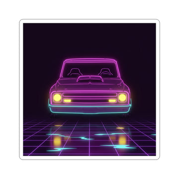 Chevy C10 Pickup (1967-72) Neon Synthwave Sticker