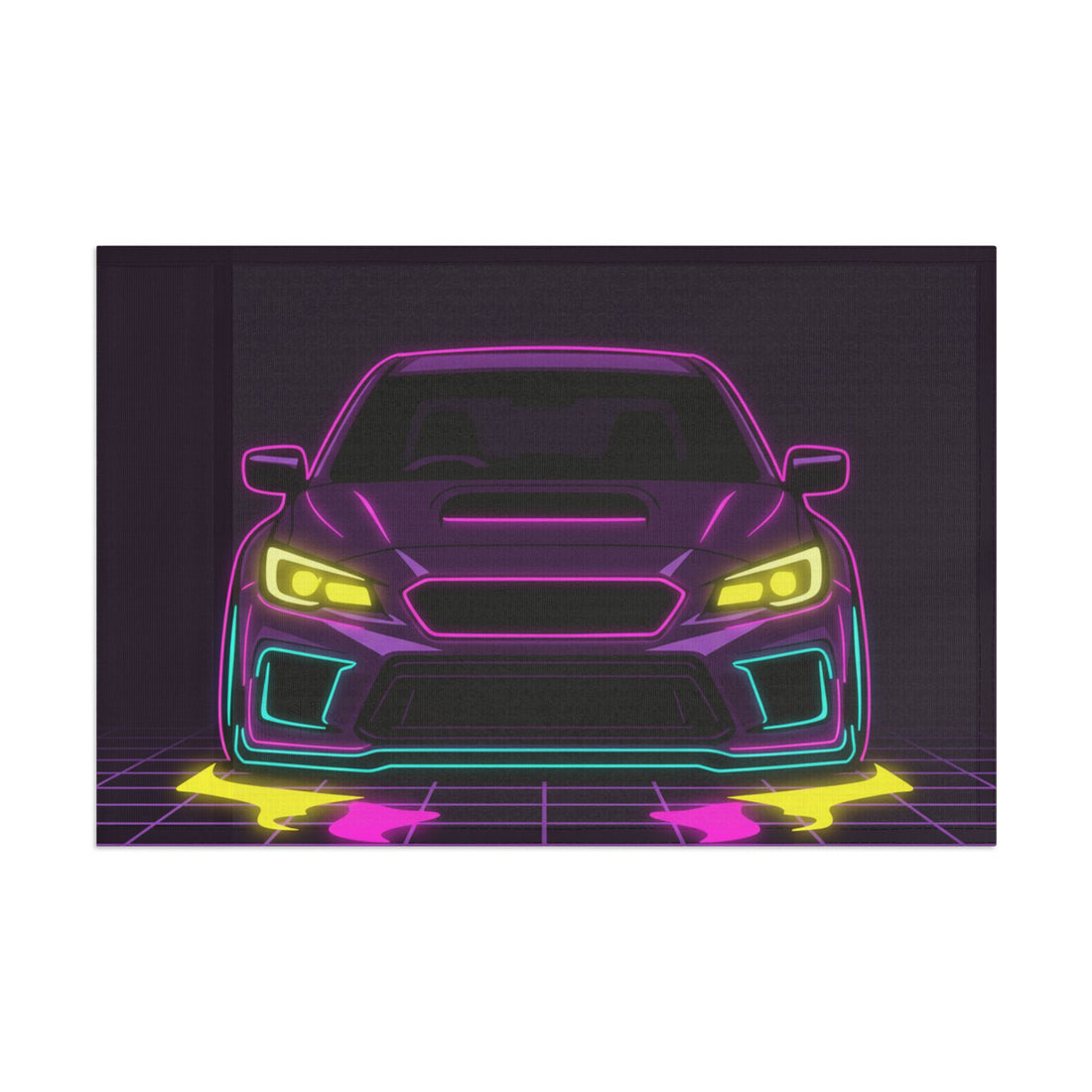 Subaru WRX STI Neon Synthwave Garage Flag