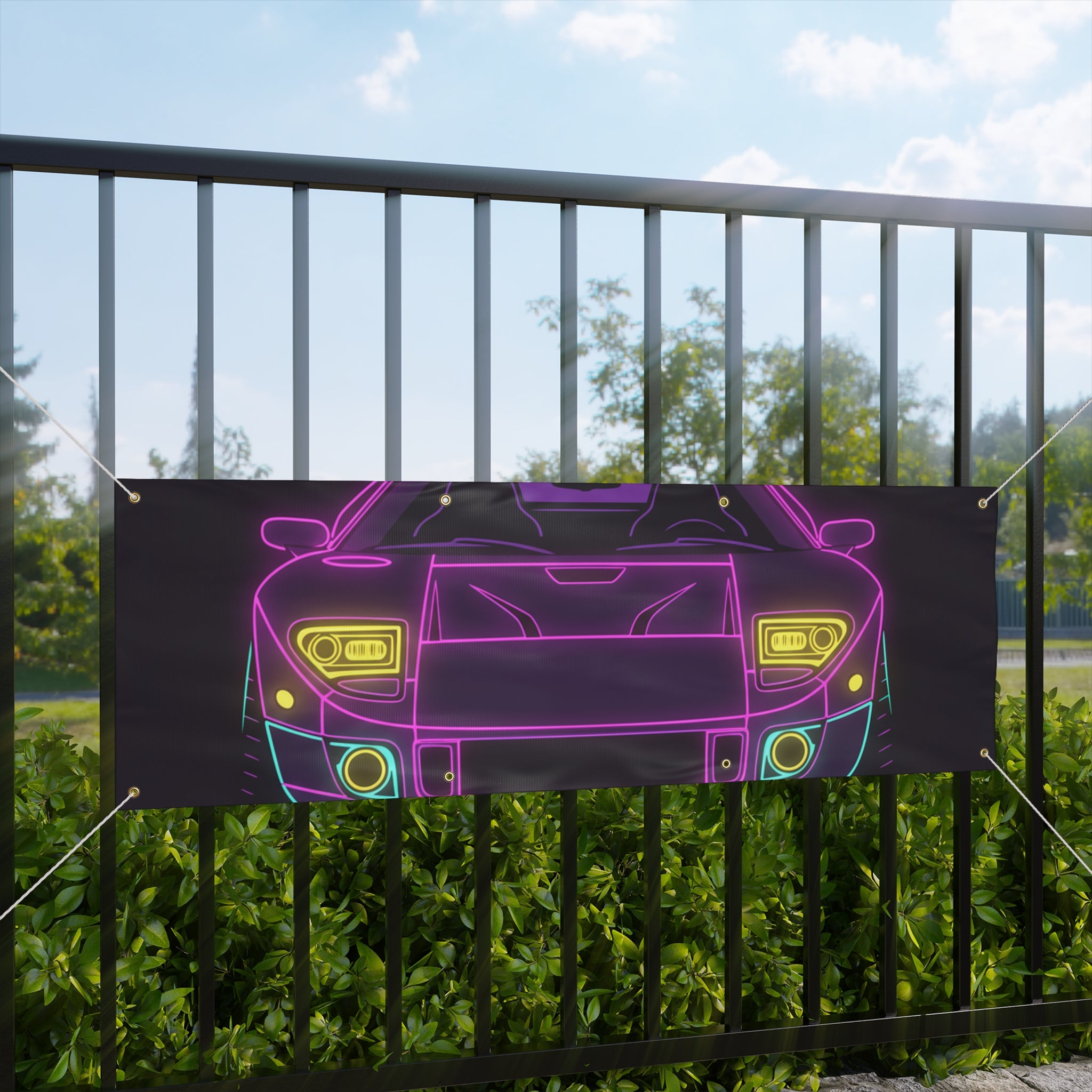 Ford GT40 (1964-69) Neon Synthwave Banner