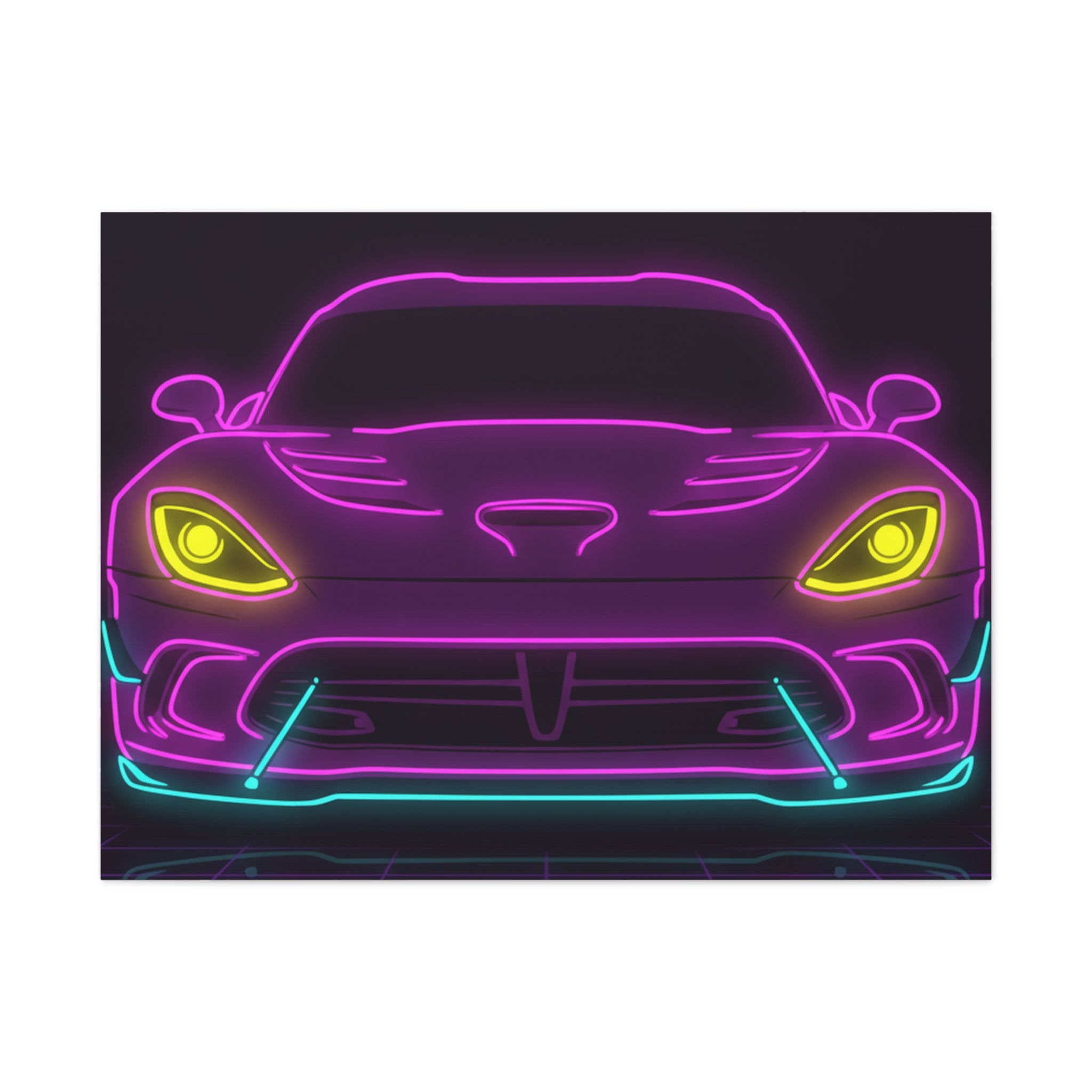 Dodge Viper (1992-17) Neon Synthwave Canvas Wall Art