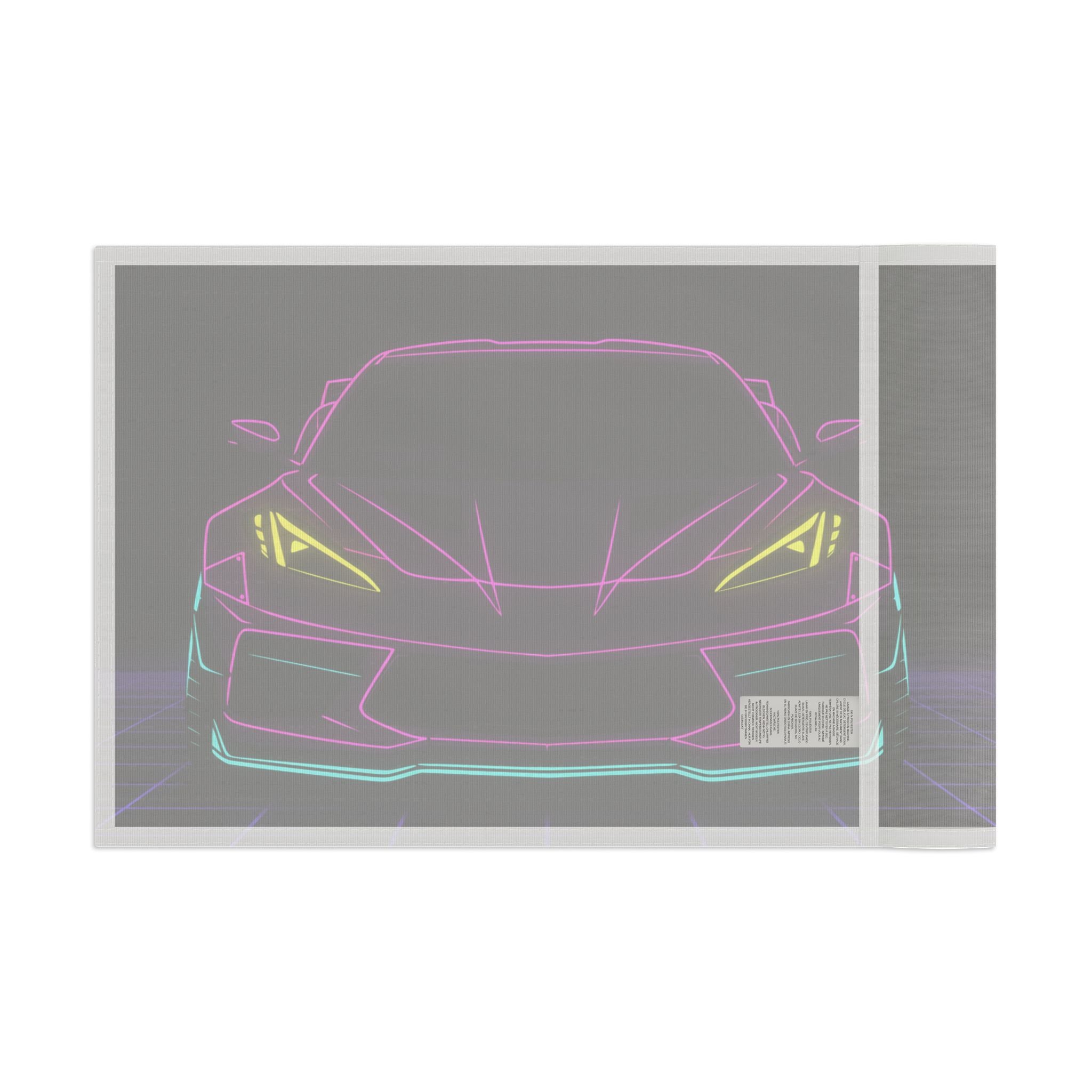 Corvette C8 (2020+) Neon Synthwave Garage Flag