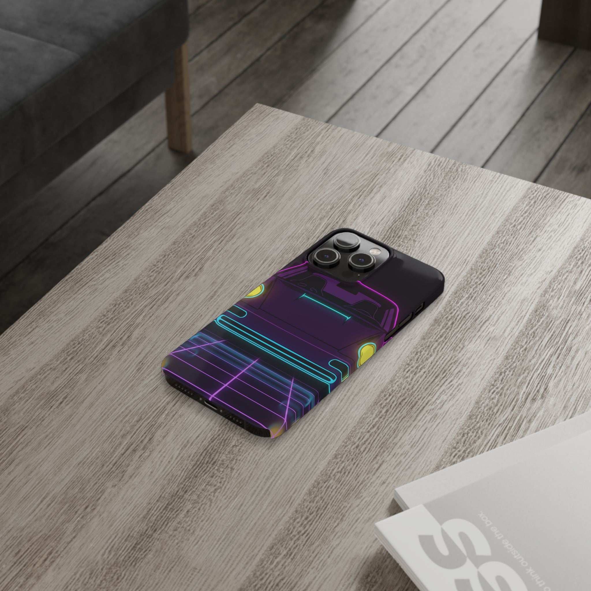 Porsche 964 Singer Neon Synthwave Phone Case