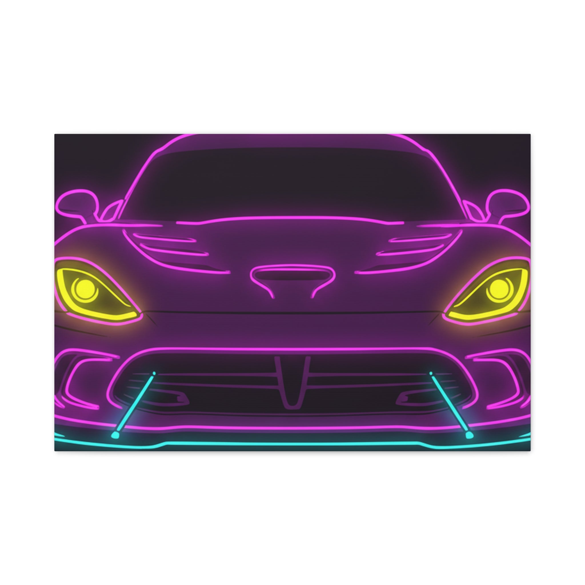 Dodge Viper (1992-17) Neon Synthwave Canvas Wall Art