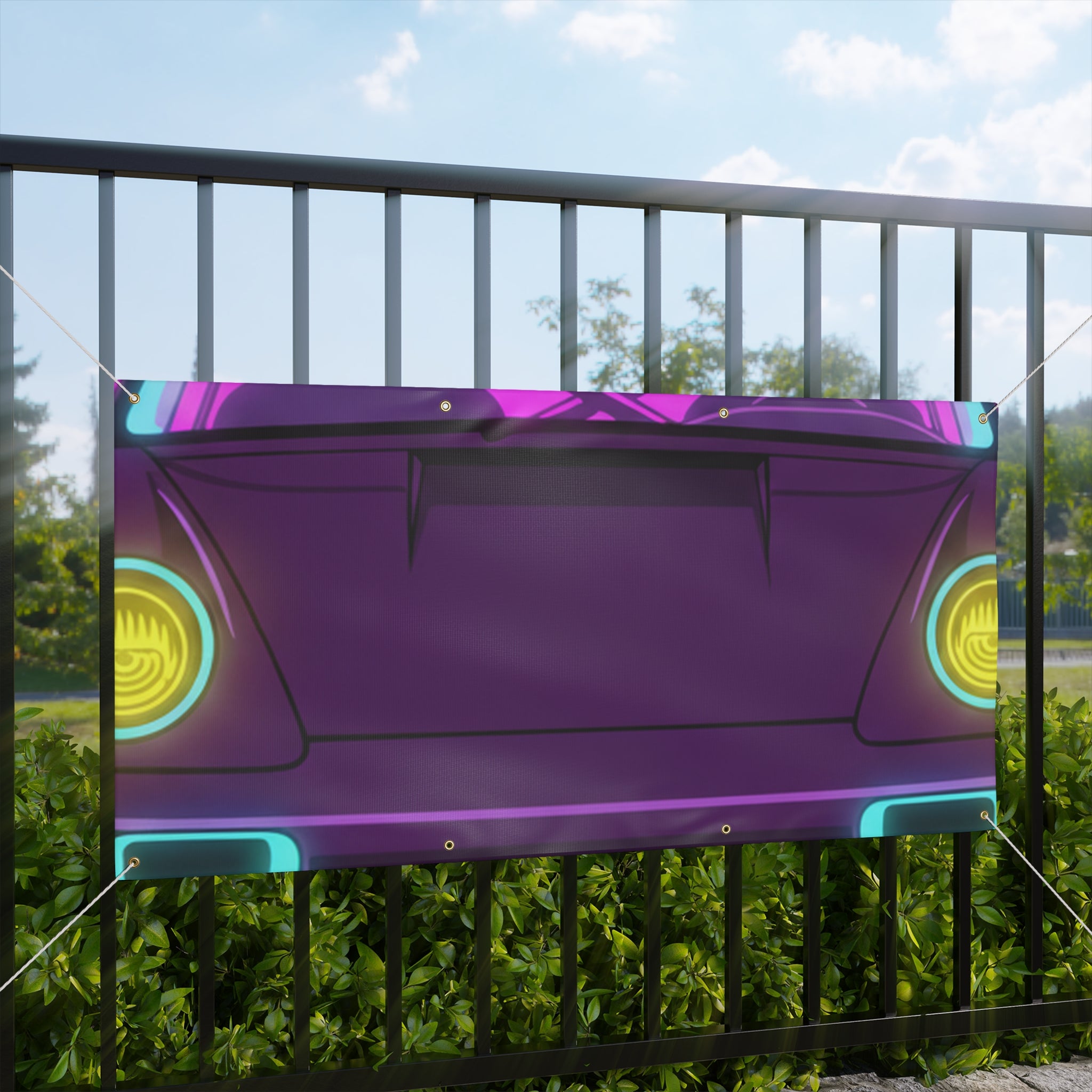 Porsche 964 Turbo Neon Synthwave Banner