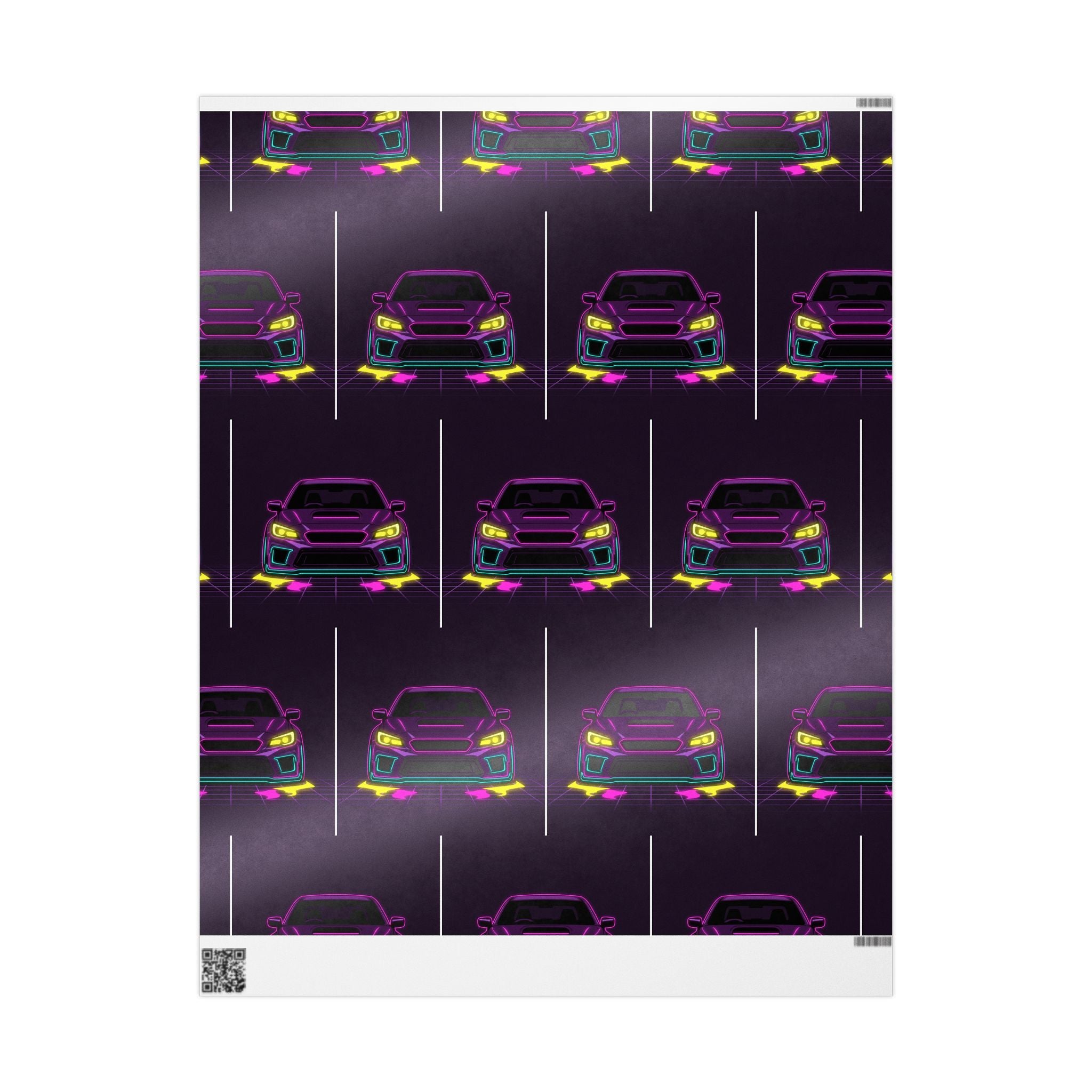 Subaru WRX STI Neon Synthwave Gift Wrapping Paper