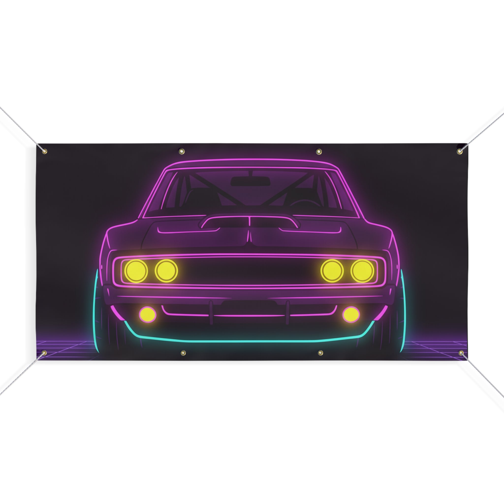 Dodge Charger R/T (1968-70) Neon Synthwave Banner