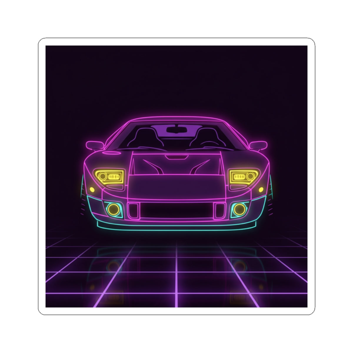 Ford GT40 (1964-69) Neon Synthwave Sticker