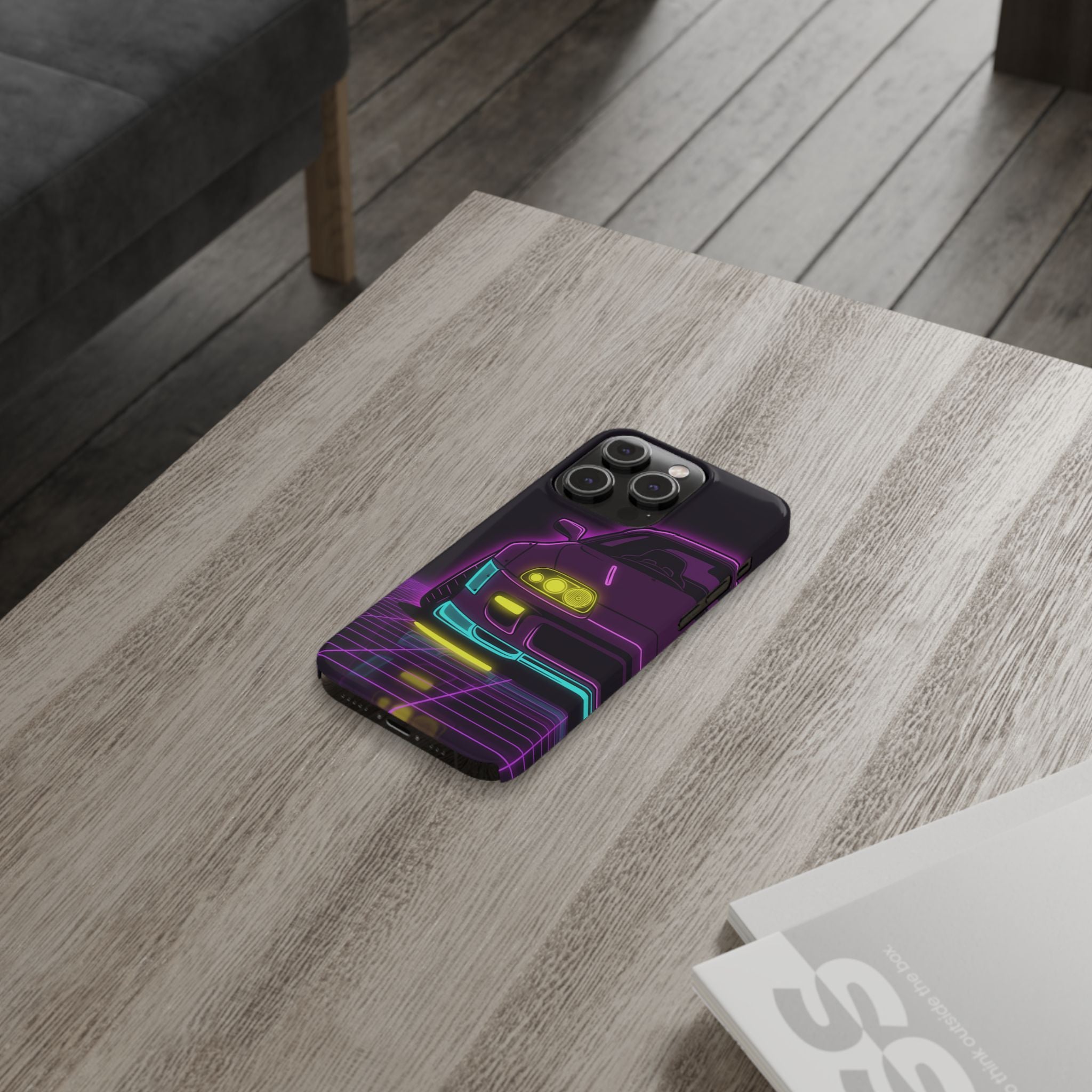 Toyota Supra MK4 Neon Synthwave Phone Case