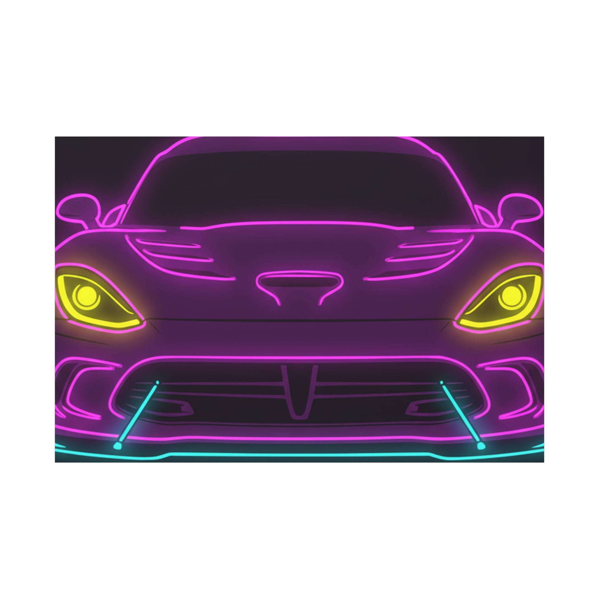 Dodge Viper (1992-17) Neon Synthwave Canvas Wall Art