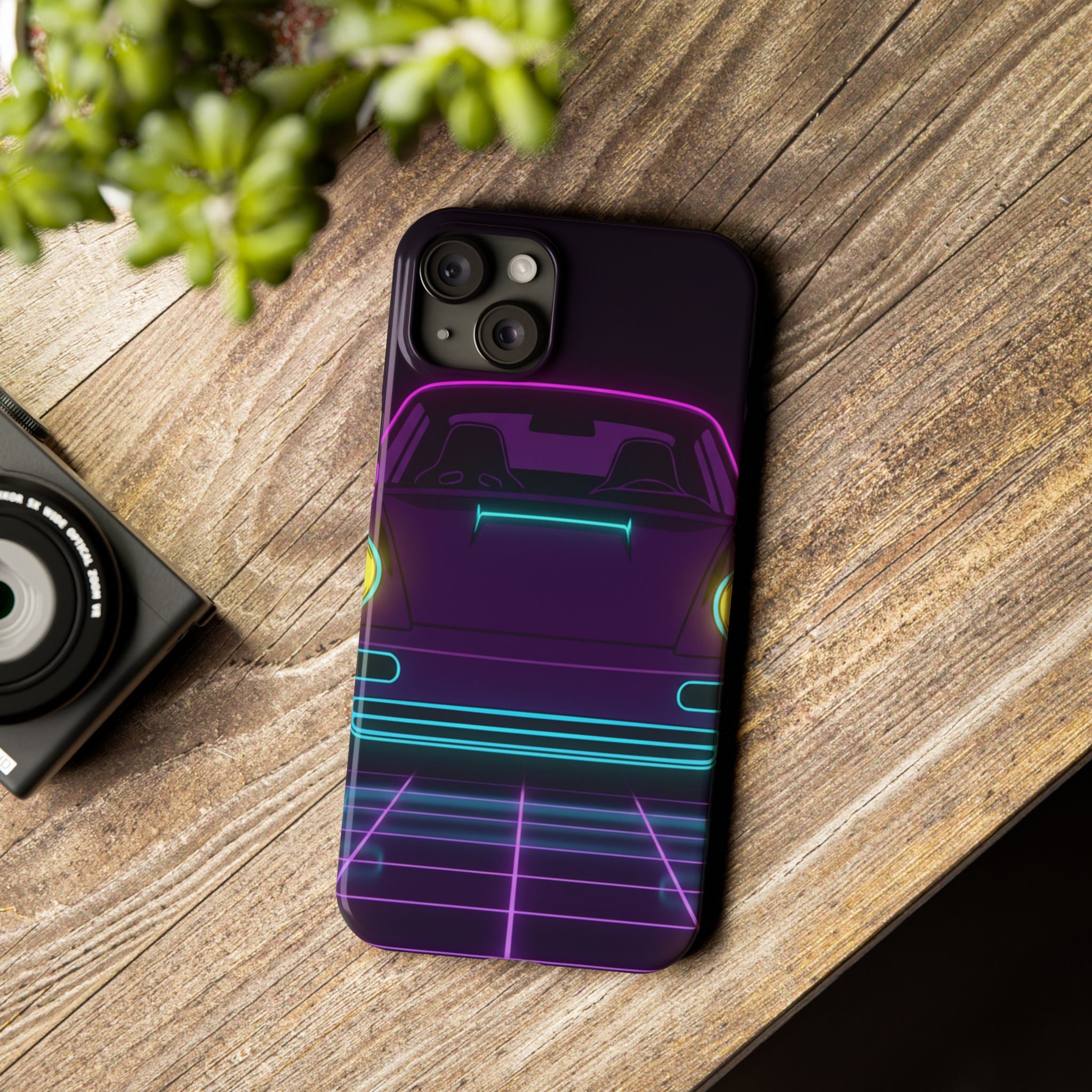 Porsche 964 Singer Neon Synthwave Phone Case