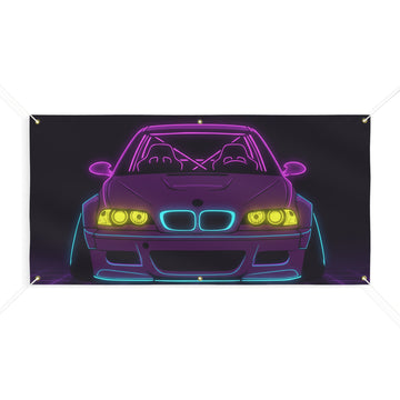 BMW E46 M3 (2000-06) Neon Synthwave Banner