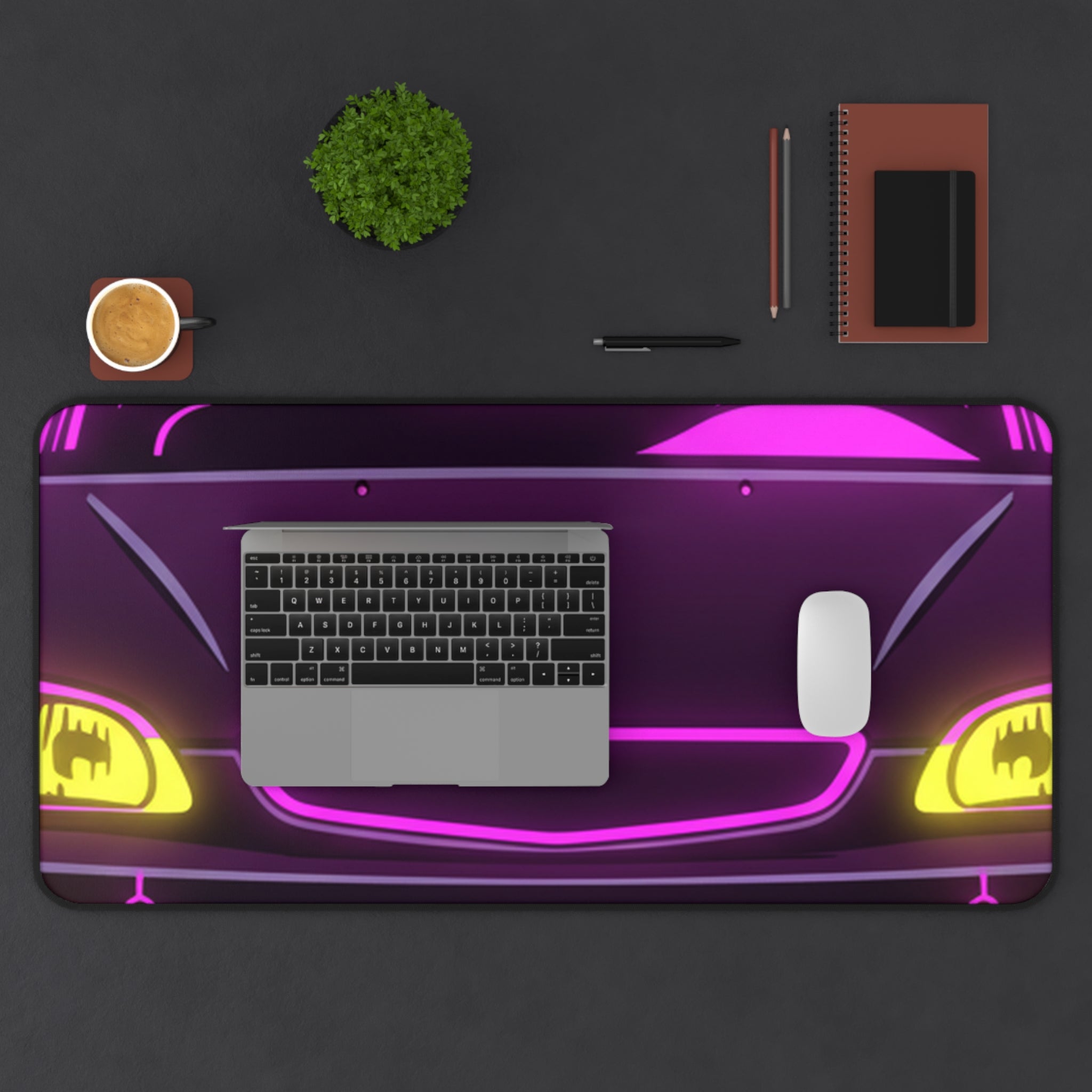 Honda Civic EK Hatch Neon Synthwave Desk Mat