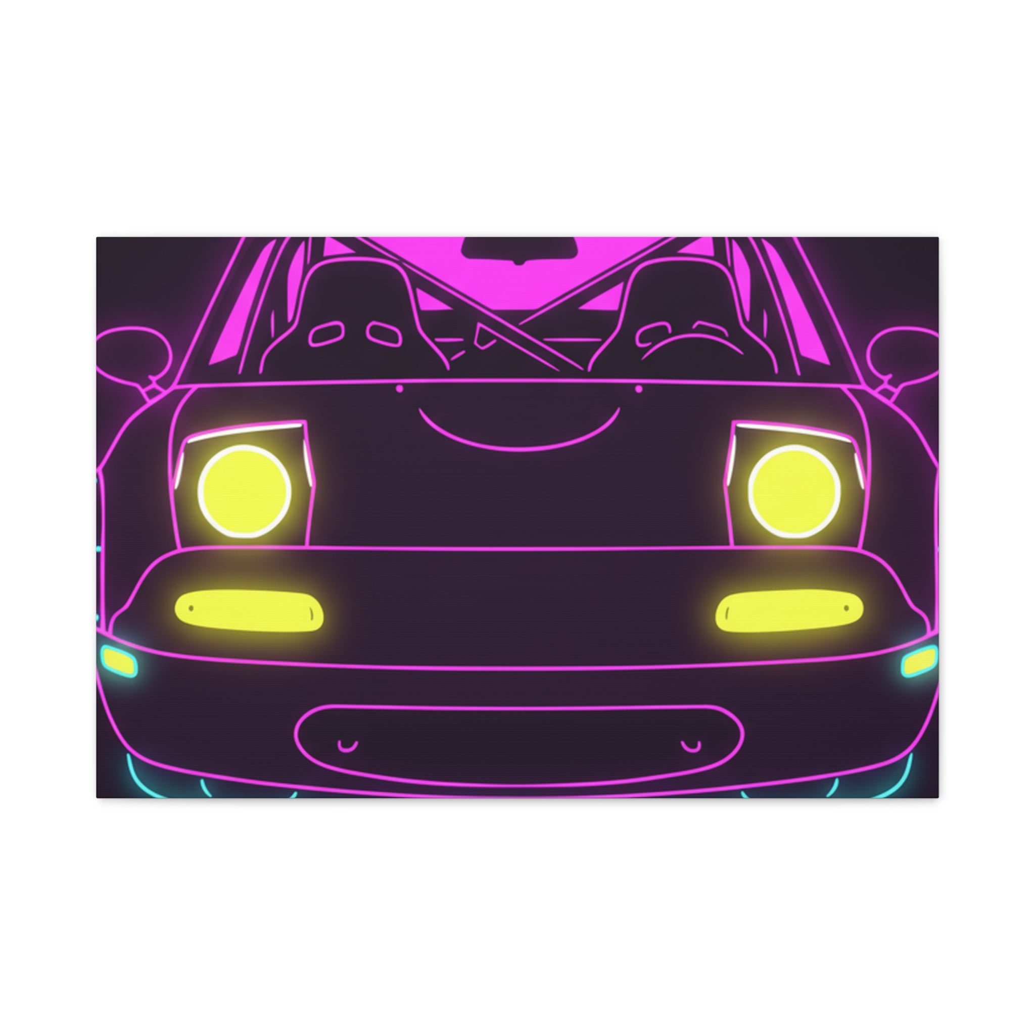 Mazda Miata NA (1989-97) Neon Synthwave Canvas Wall Art