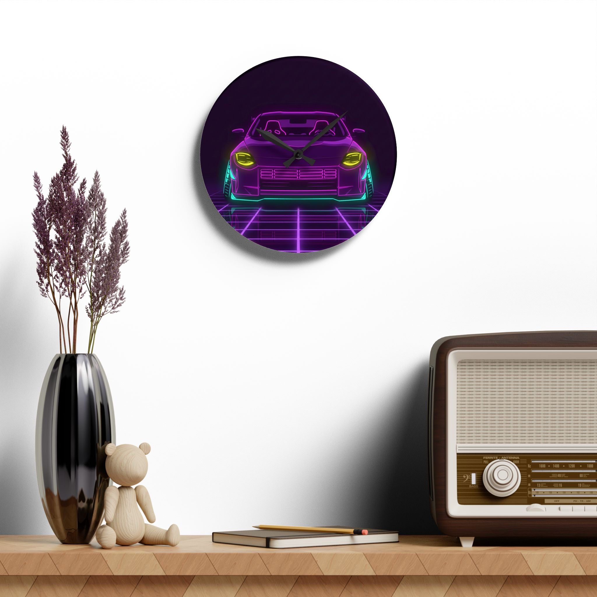 Nissan Z RZ34 (2023+) Neon Synthwave Wall Clock