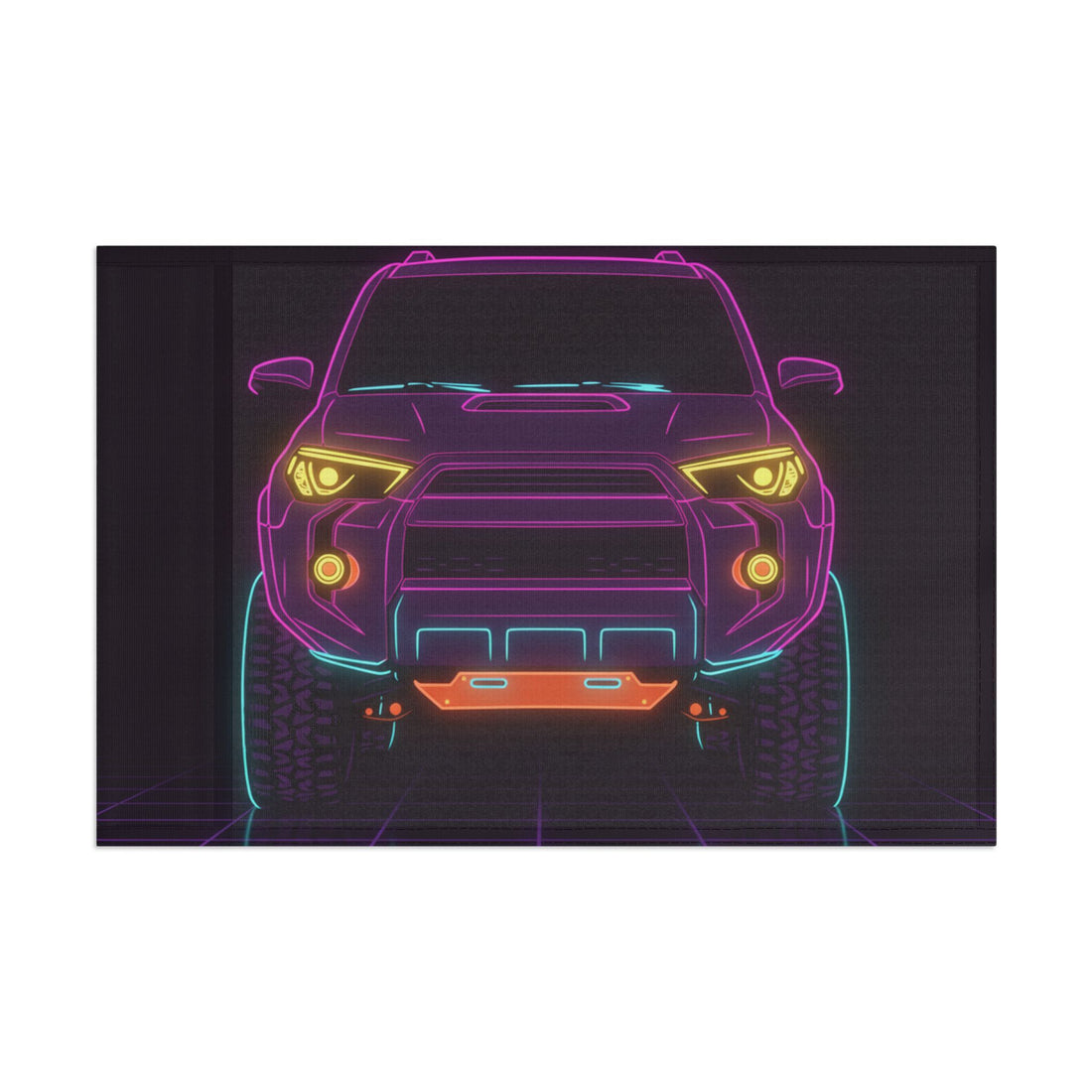 Toyota 4Runner TRD Pro Neon Synthwave Garage Flag