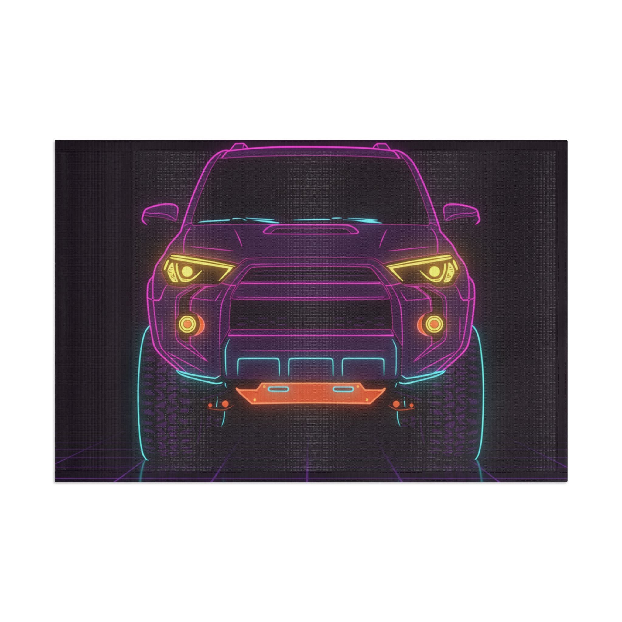 Toyota 4Runner TRD Pro Neon Synthwave Garage Flag