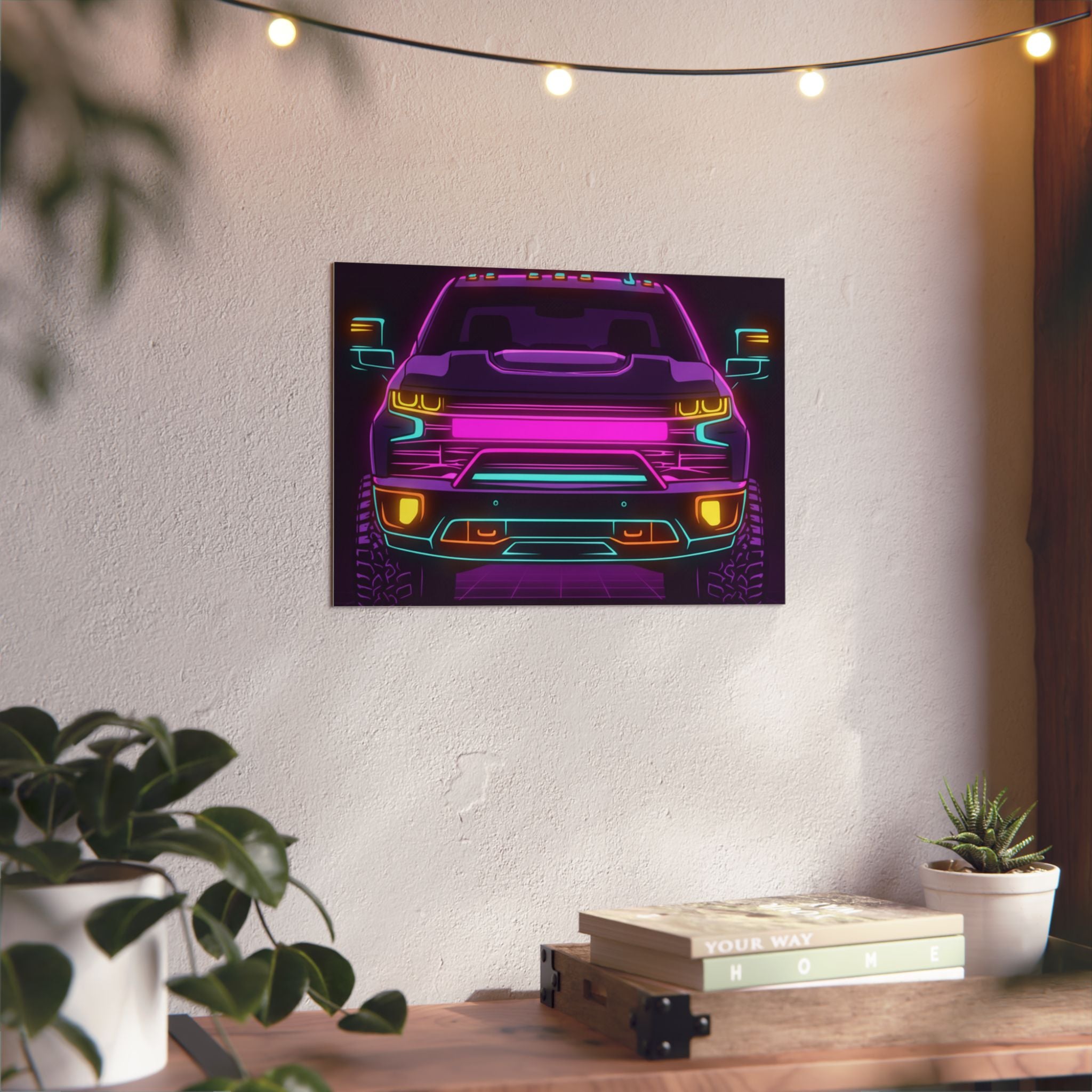 Chevy Silverado Trail Boss (2019+) Neon Synthwave Metal Wall Sign