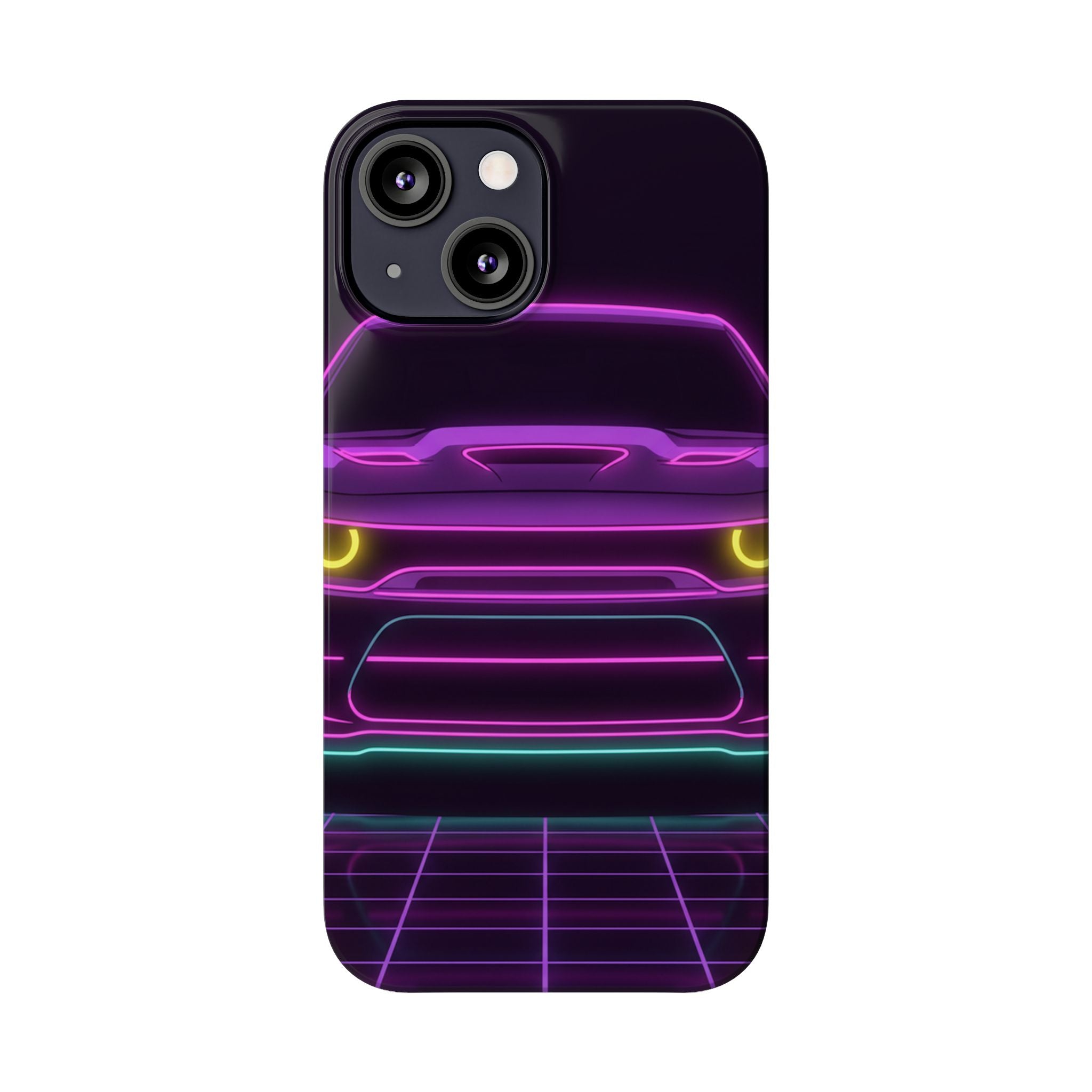 Dodge Challenger SRT Hellcat Neon Synthwave Phone Case