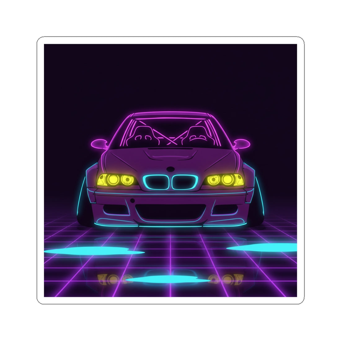 BMW E46 M3 (2000-06) Neon Synthwave Sticker