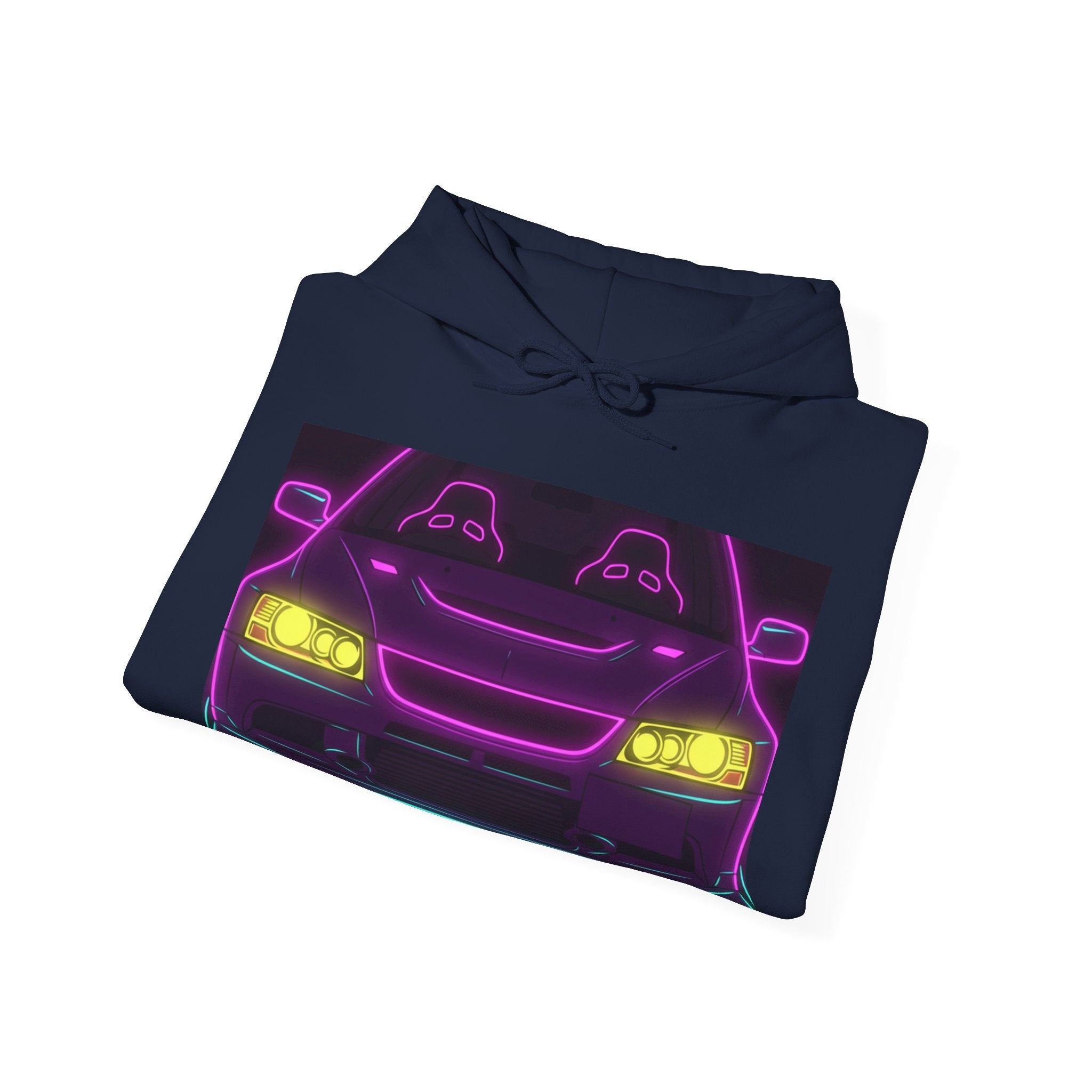 Mitsubishi Evo IX (2005-07) Neon Synthwave Unisex Hoodie