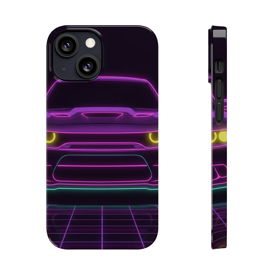 Dodge Challenger SRT Hellcat Neon Synthwave Phone Case