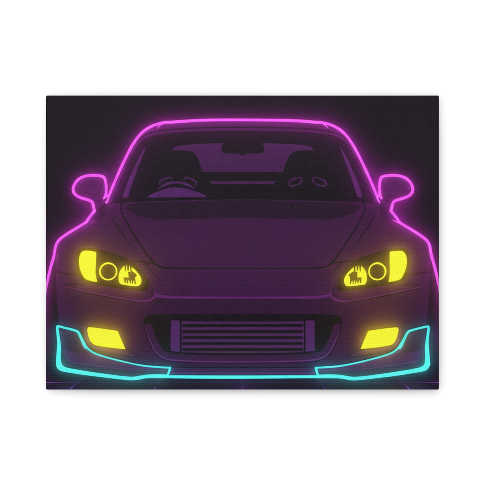 Honda S2000 (1999-09) Neon Synthwave Canvas Wall Art