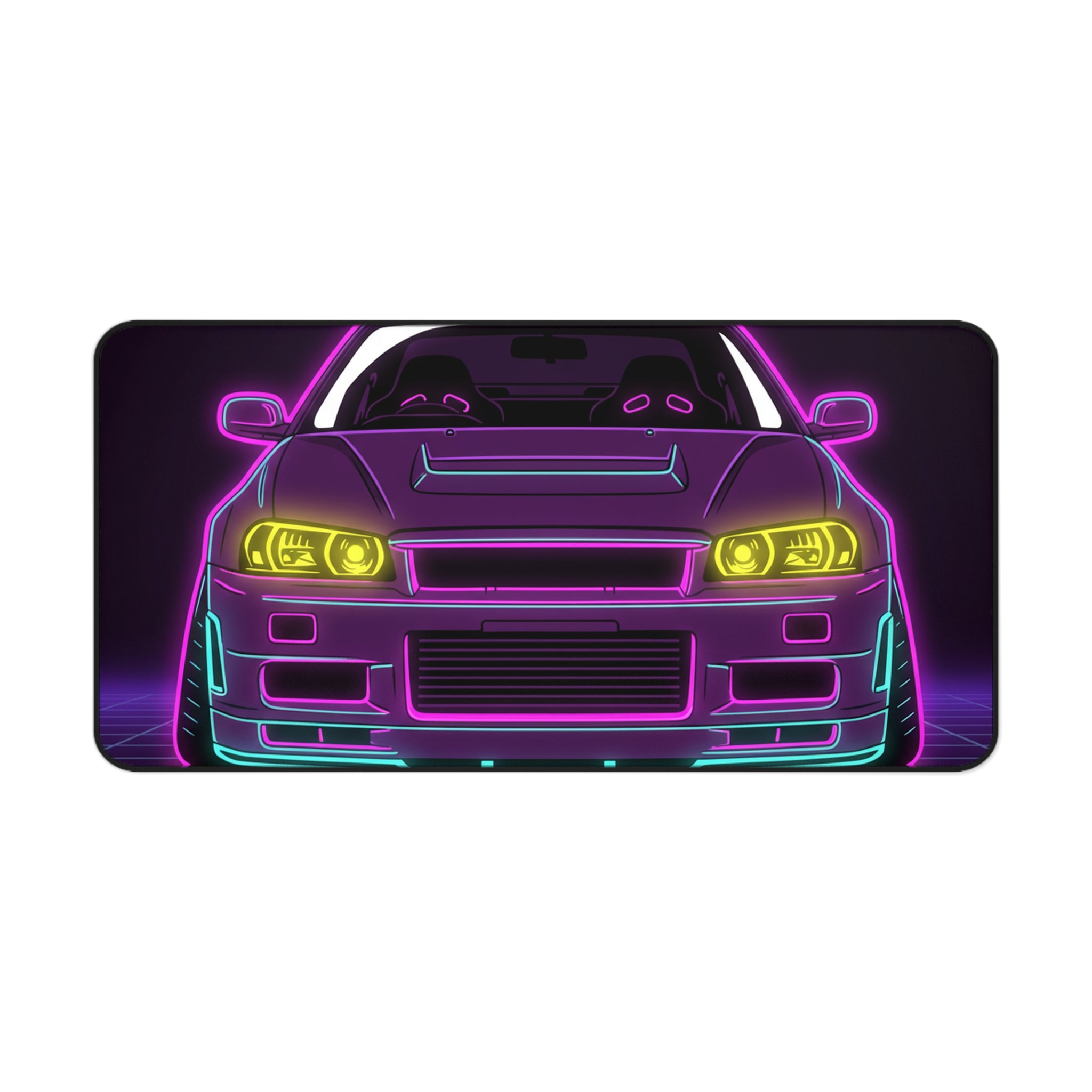 Nissan GT-R Neon Synthwave Desk Mat